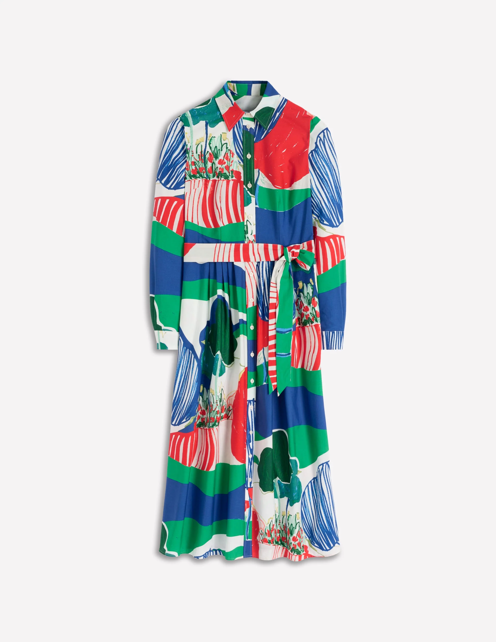 Alexa Long Sleeve Midi Dress-Multi Abstract Valley - Image 8