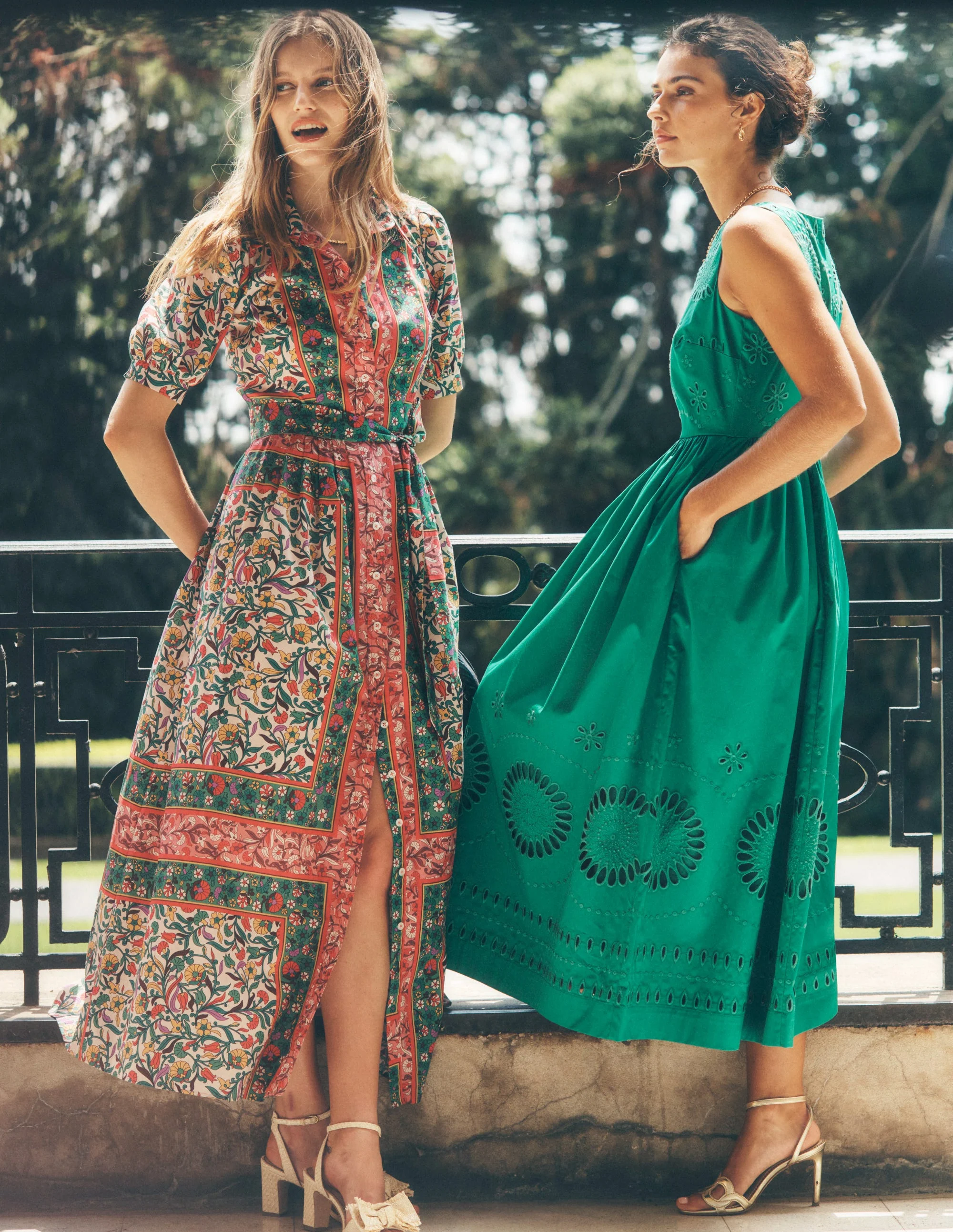 Alexa Maxi Shirt Dress-Multi, Enchanting Vine - Image 2