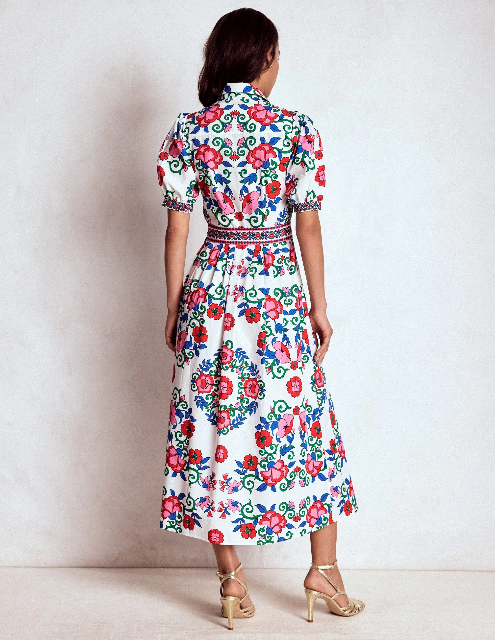 Alexa Maxi Shirt Dress-Multi, Ornamental Lattice - Image 5