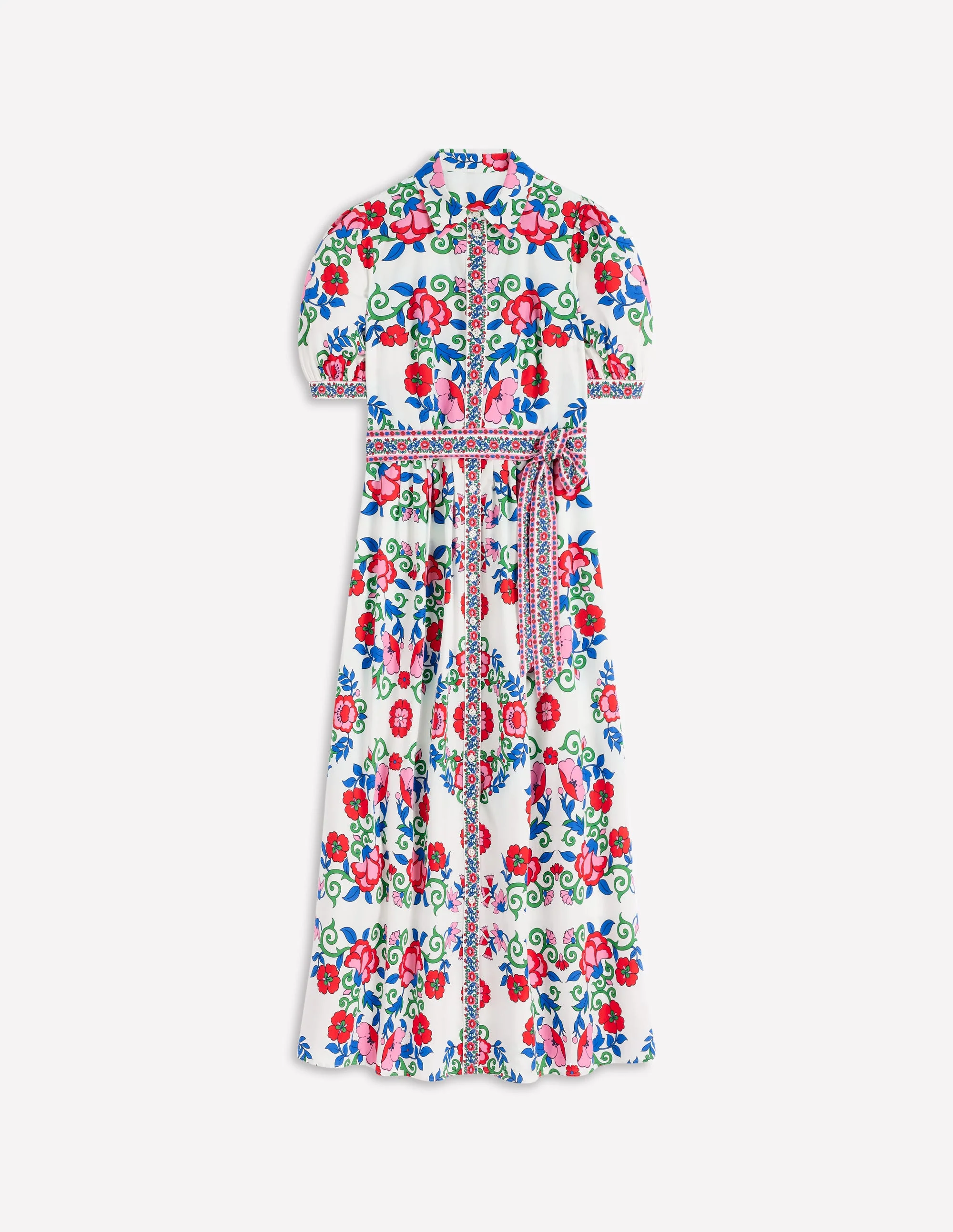 Alexa Maxi Shirt Dress-Multi, Ornamental Lattice - Image 7
