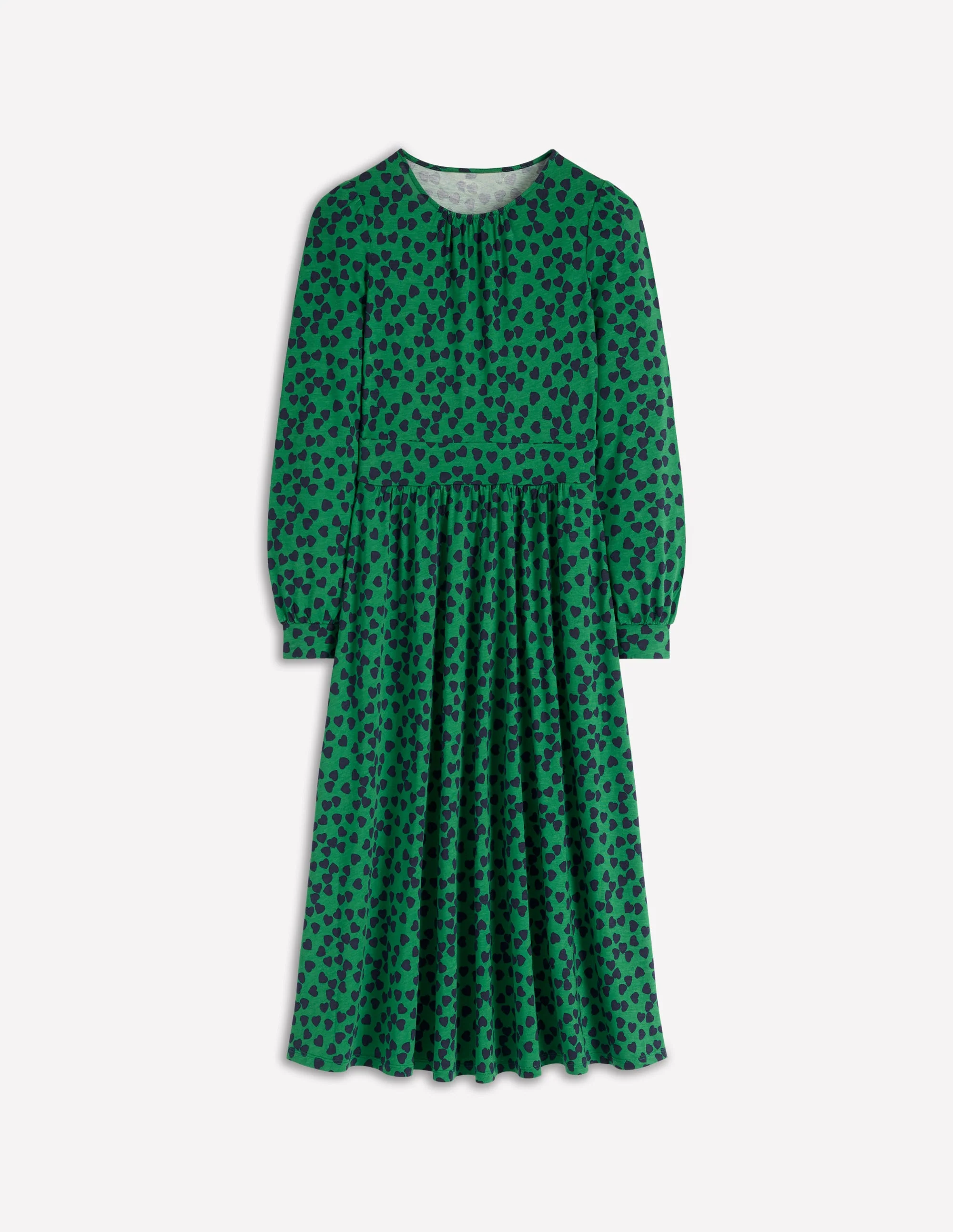 Alexandra Jersey Midi Dress-French Navy, Heart Cascade - Image 6