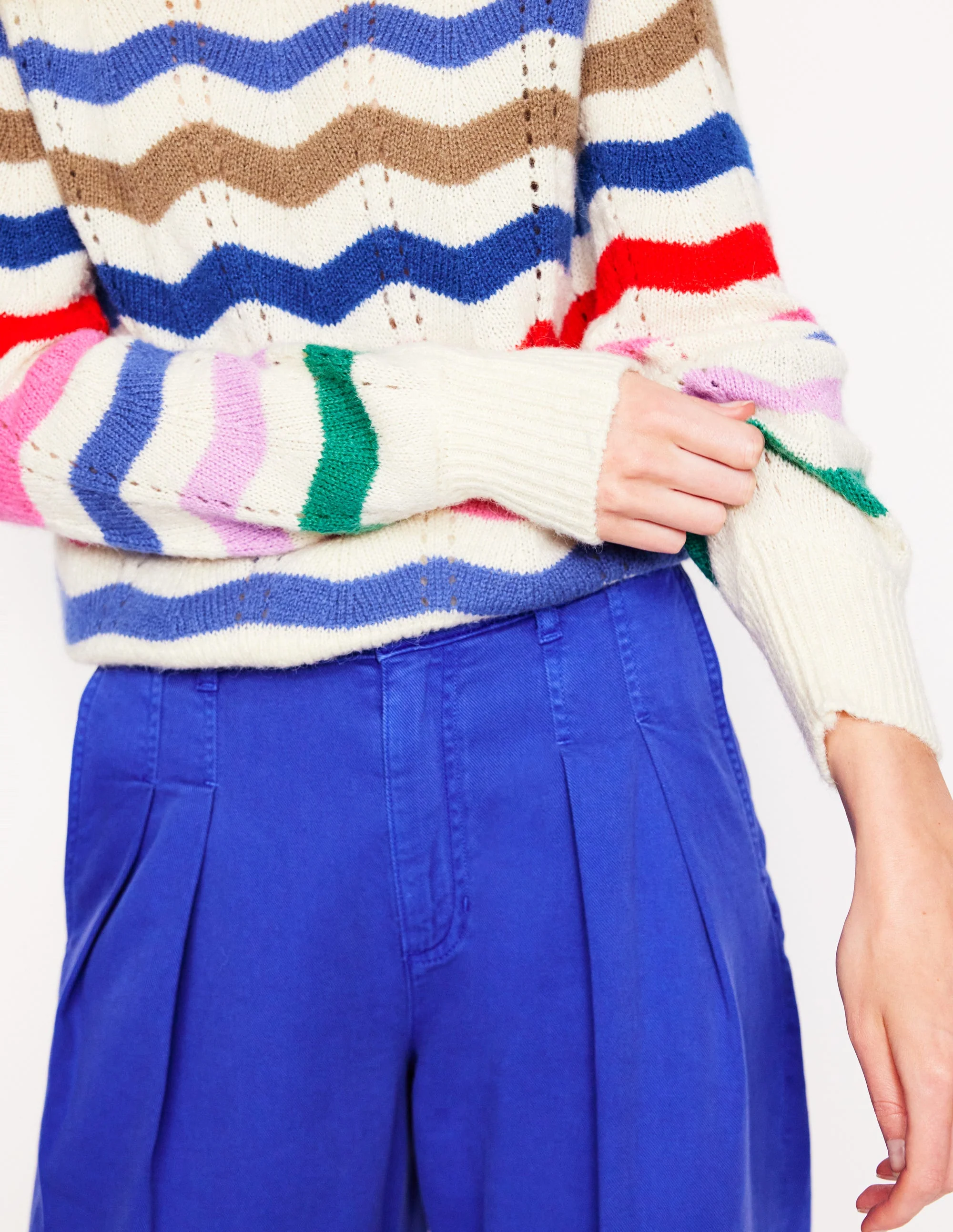 Alice Fluffy Raglan Jumper-Rainbow Wave - Image 3