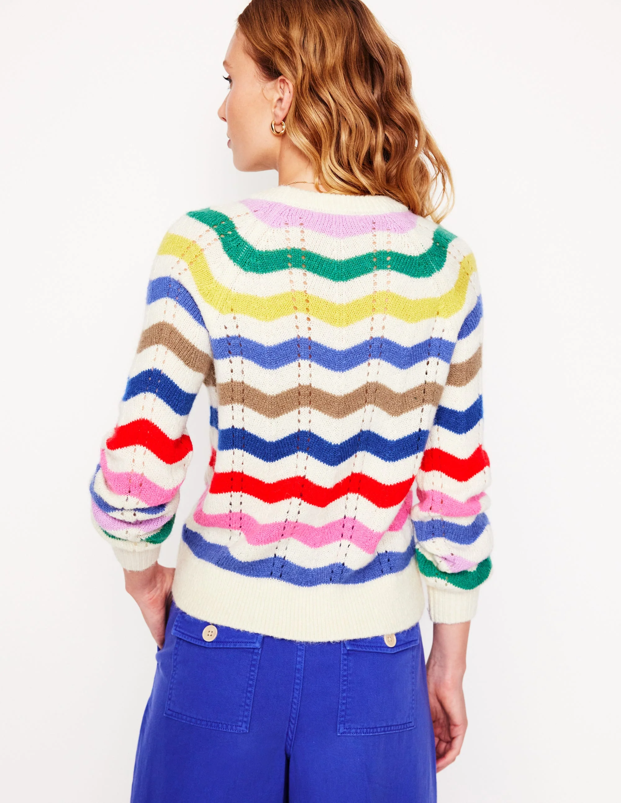 Alice Fluffy Raglan Jumper-Rainbow Wave - Image 4