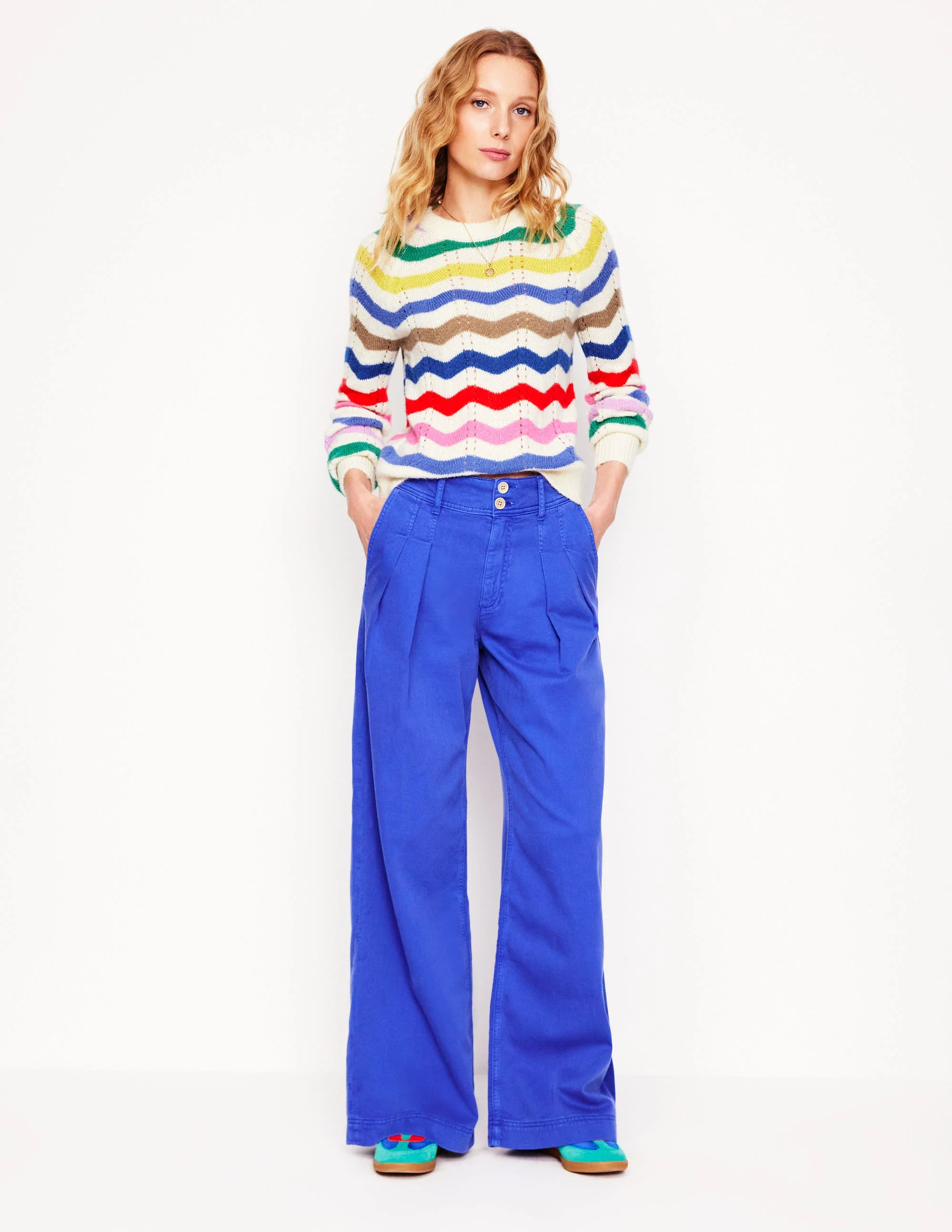 Alice Fluffy Raglan Jumper-Rainbow Wave - Image 5