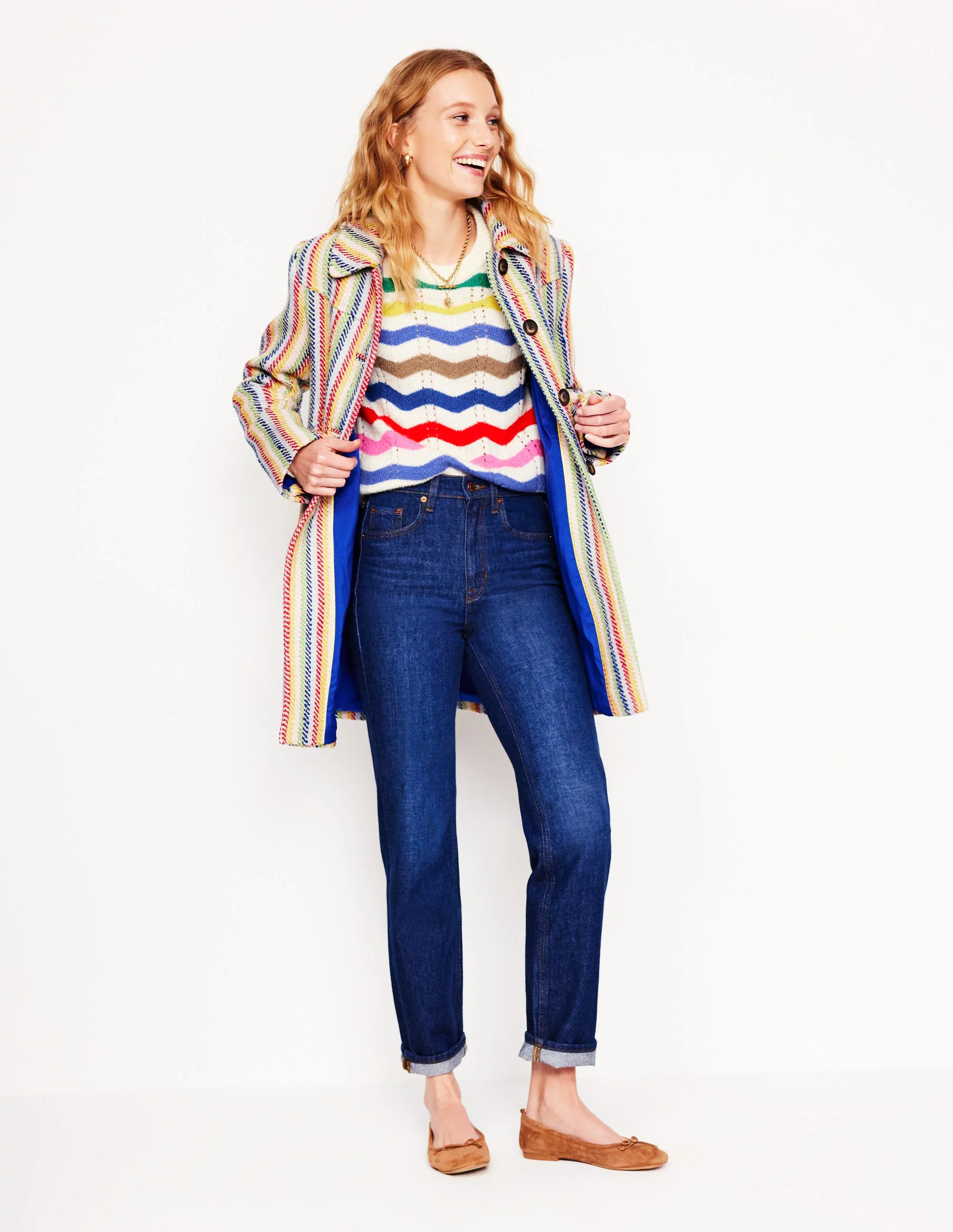 Alice Fluffy Raglan Jumper-Rainbow Wave - Image 7