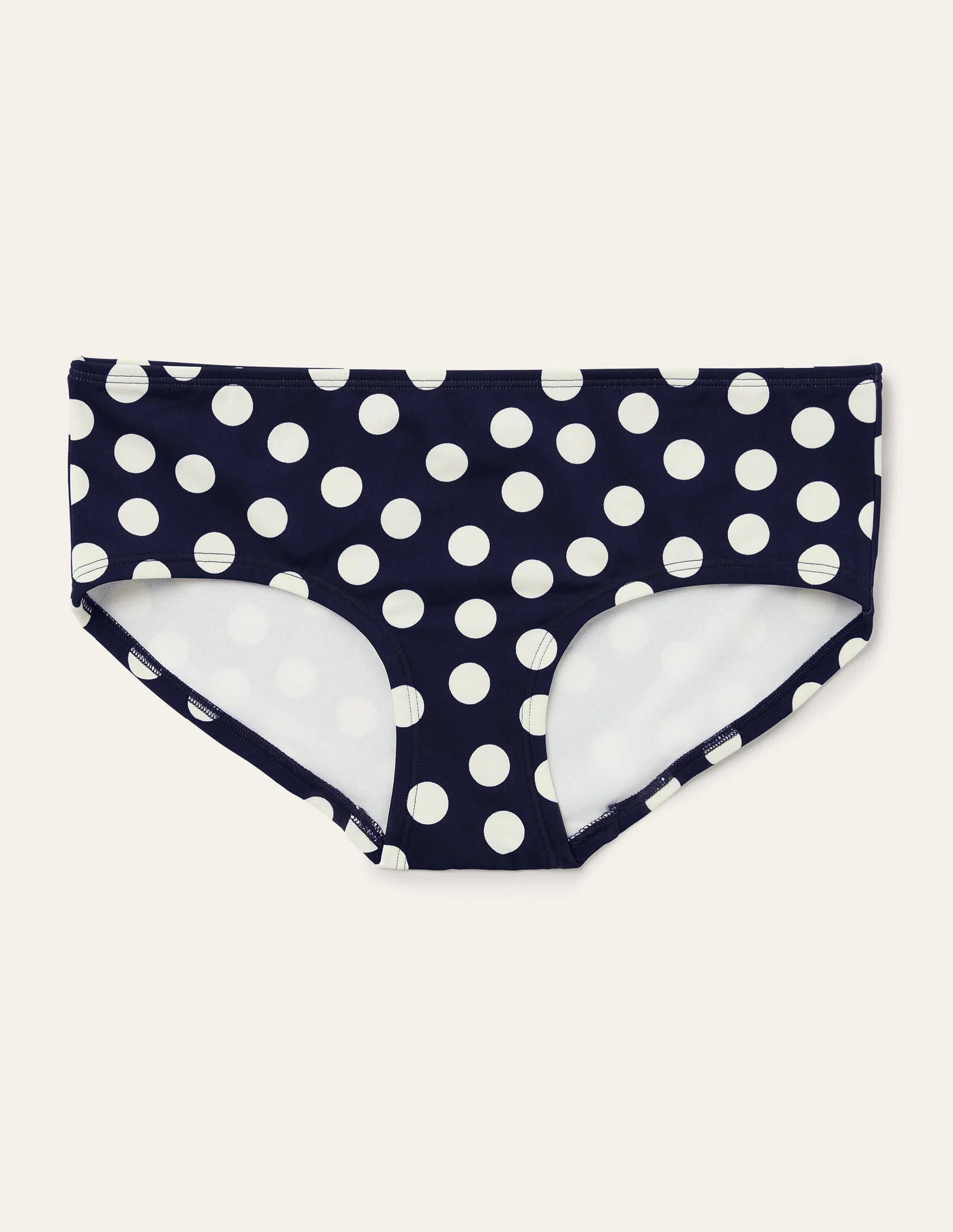 Amalfi Bikini Shorts-French Navy, Scattered Dot - Image 5