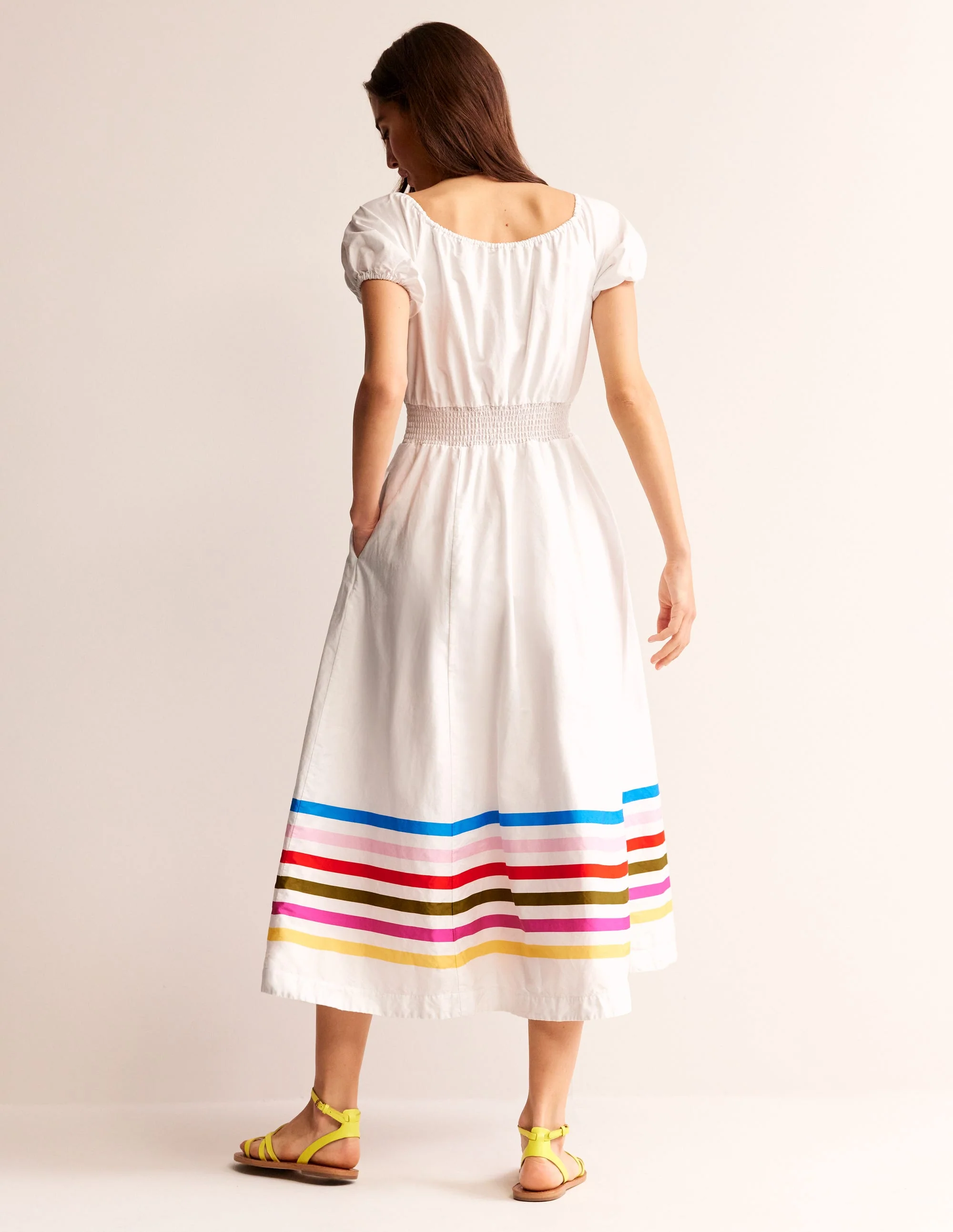 Amber Shirred Waist Dress-Multistripe - Image 3