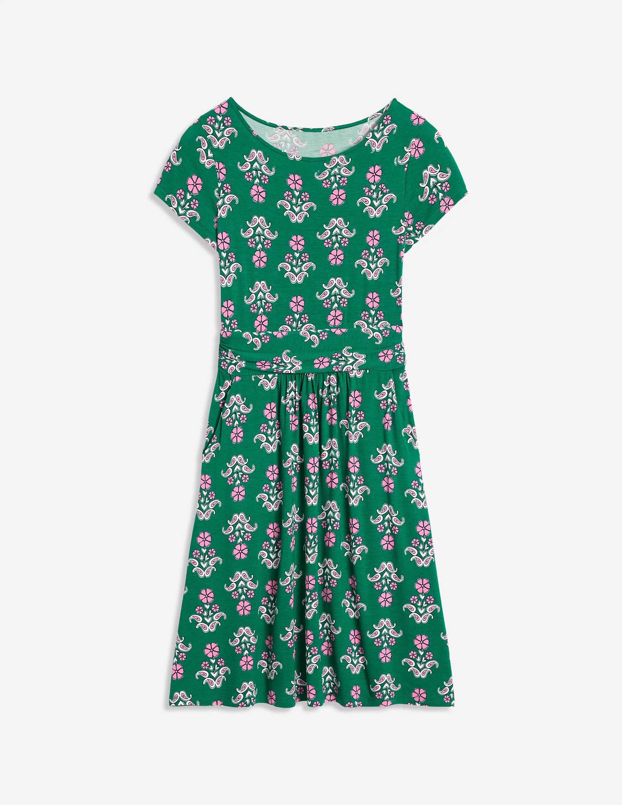 Amelie Jersey Dress-Forest Grass, Pansy Stamp - Image 4