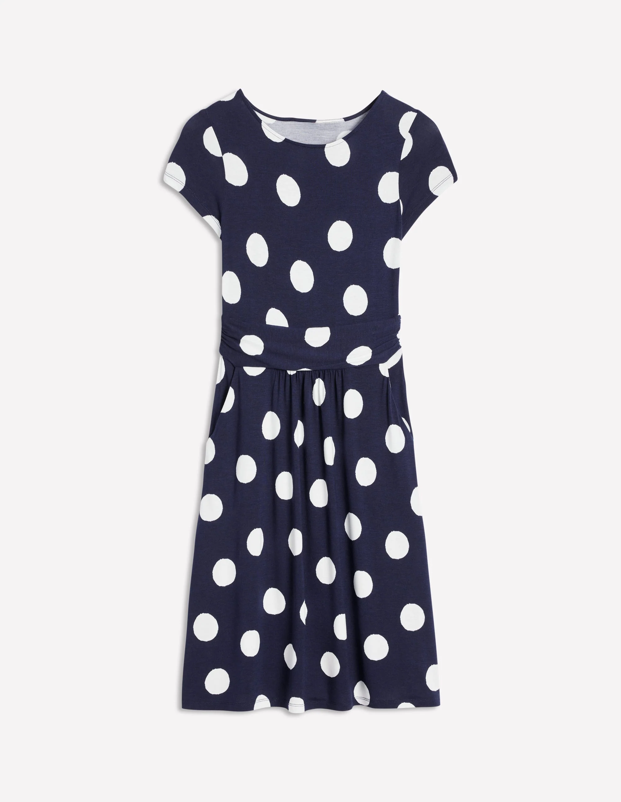 Amelie Jersey Dress-French Navy, Abstract Dot - Image 5