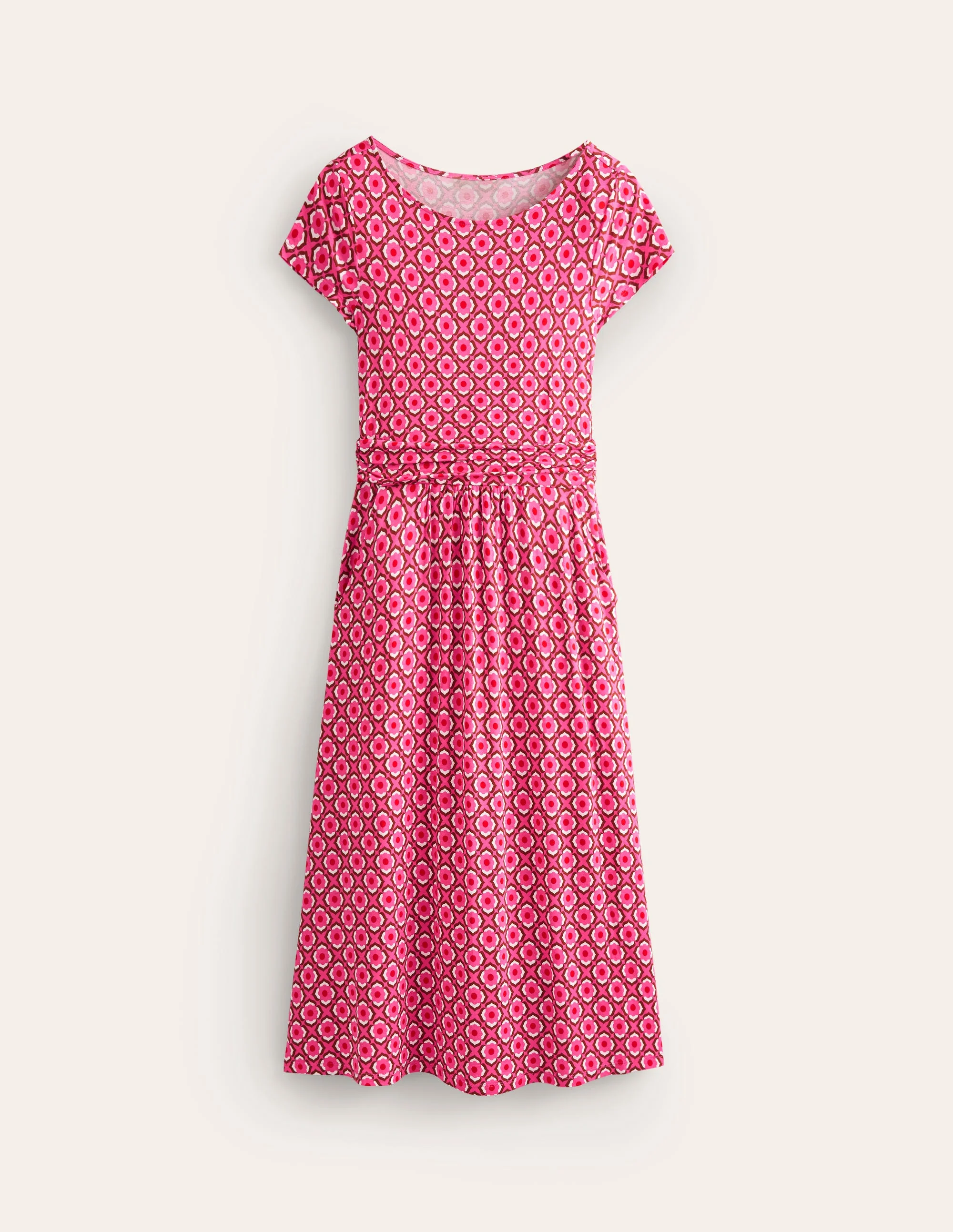 Amelie Jersey Midi Dress-Sangria Sunset, Geo Pome - Image 5