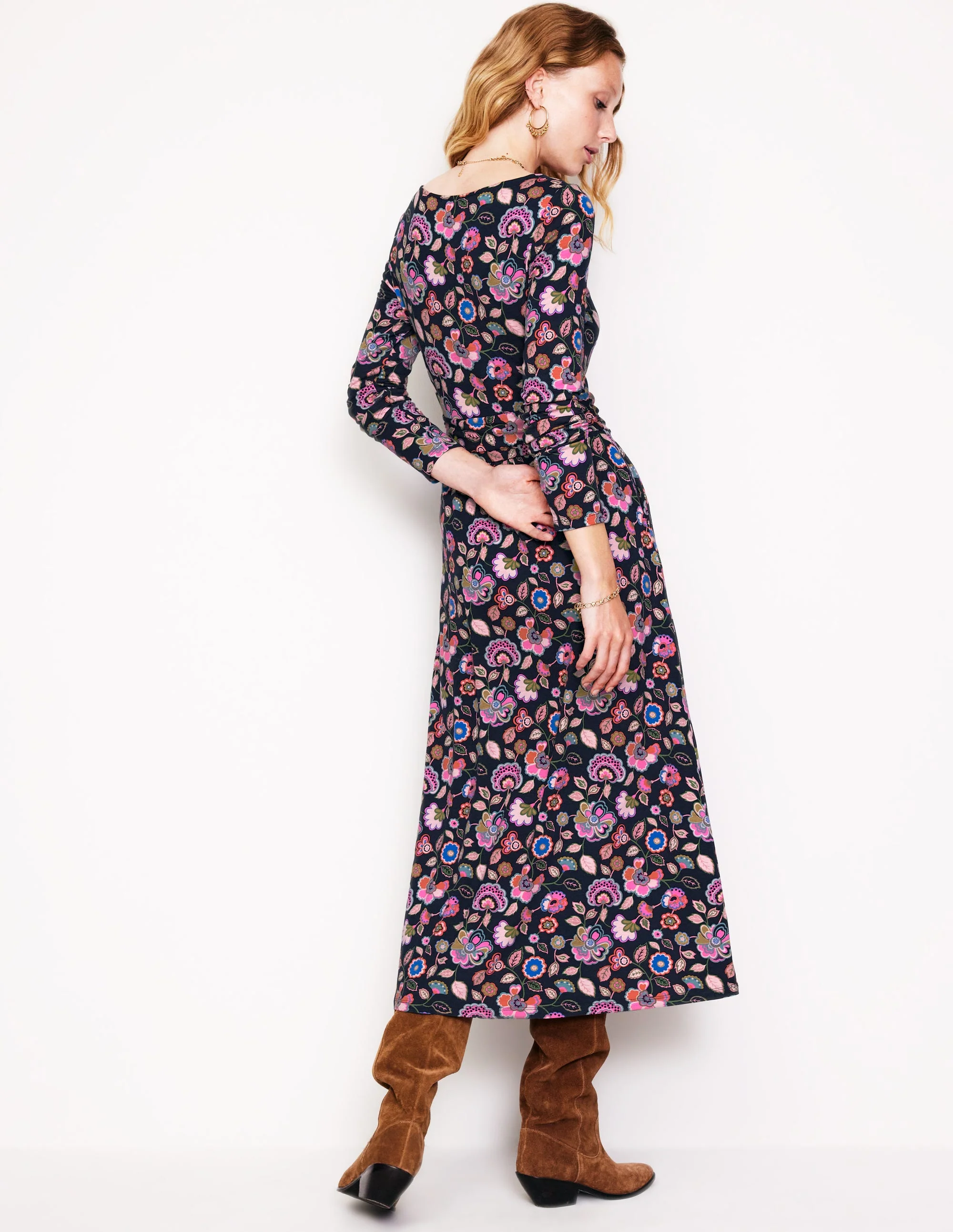 Amelie Long Sleeve Midi Dress-Multi,  Cascade Bloom - Image 4