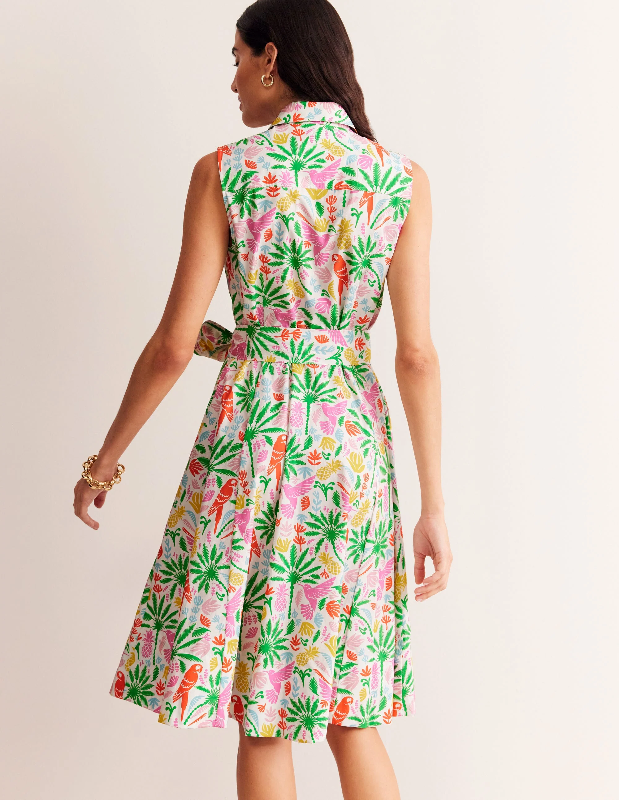 Amy Sleeveless Shirt Dress-Multi, Tropical Paradise - Image 3