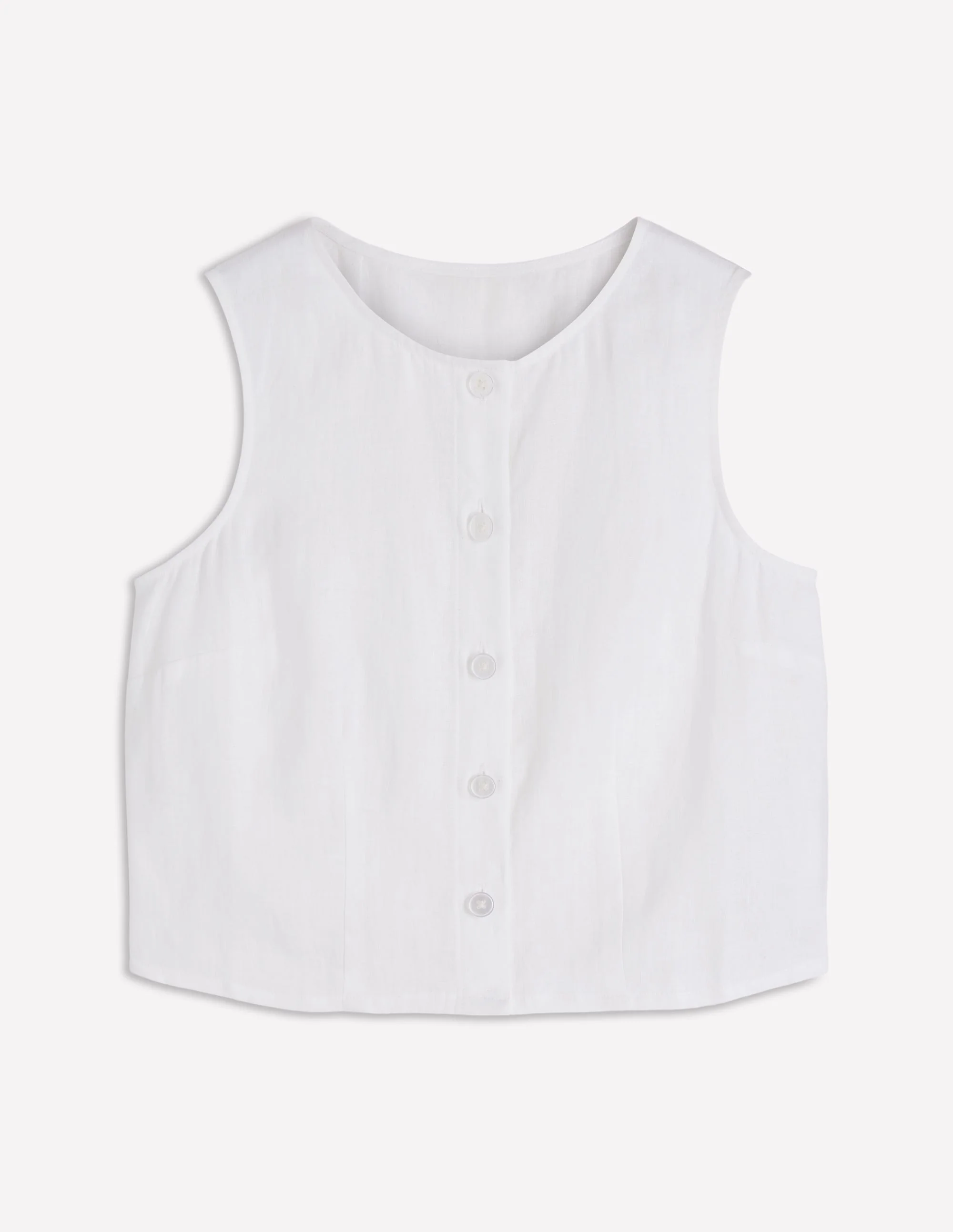 Andrea Linen Shell Top-White - Image 6