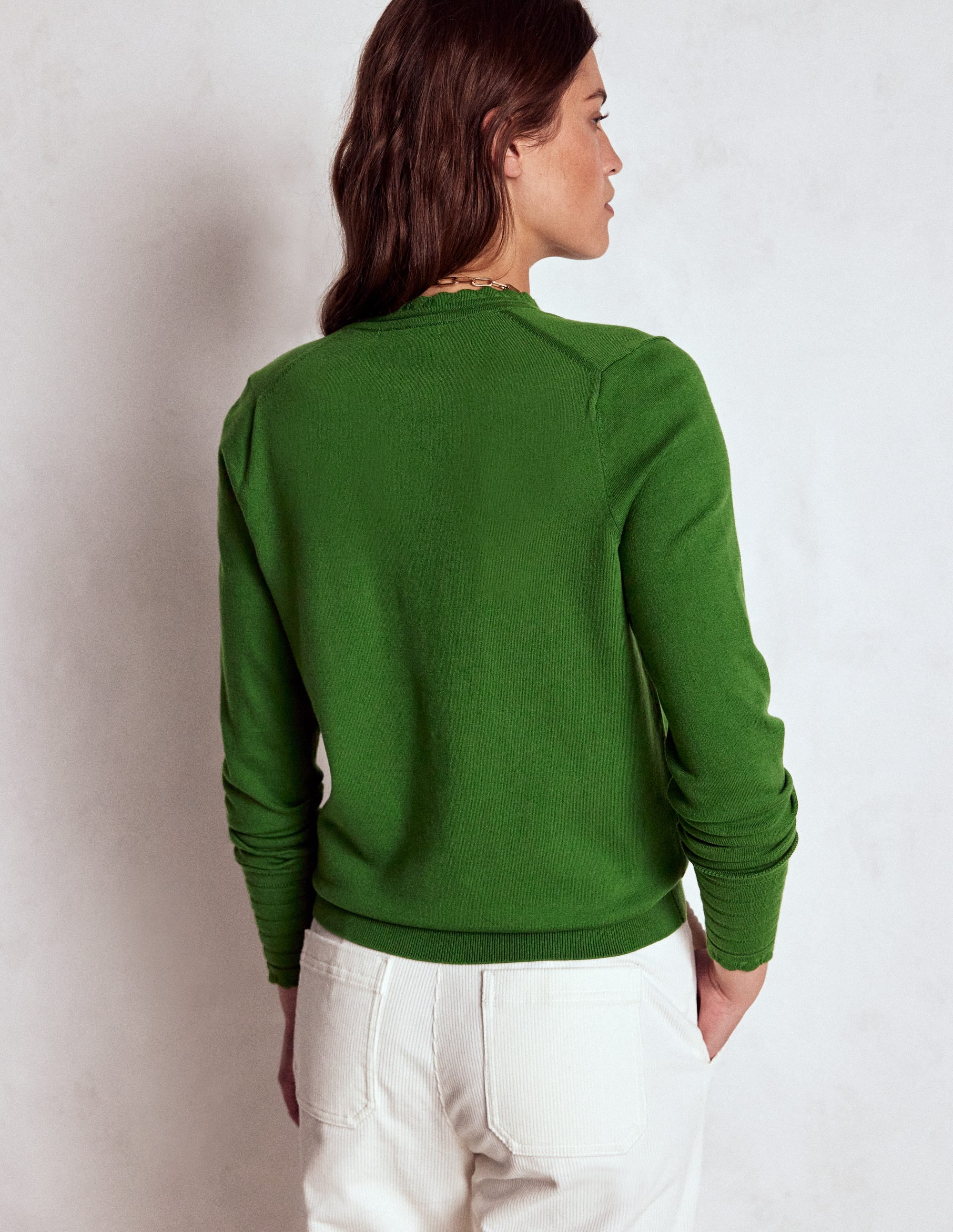 Angela Cotton Scallop Sweater-Promenade Green - Image 2