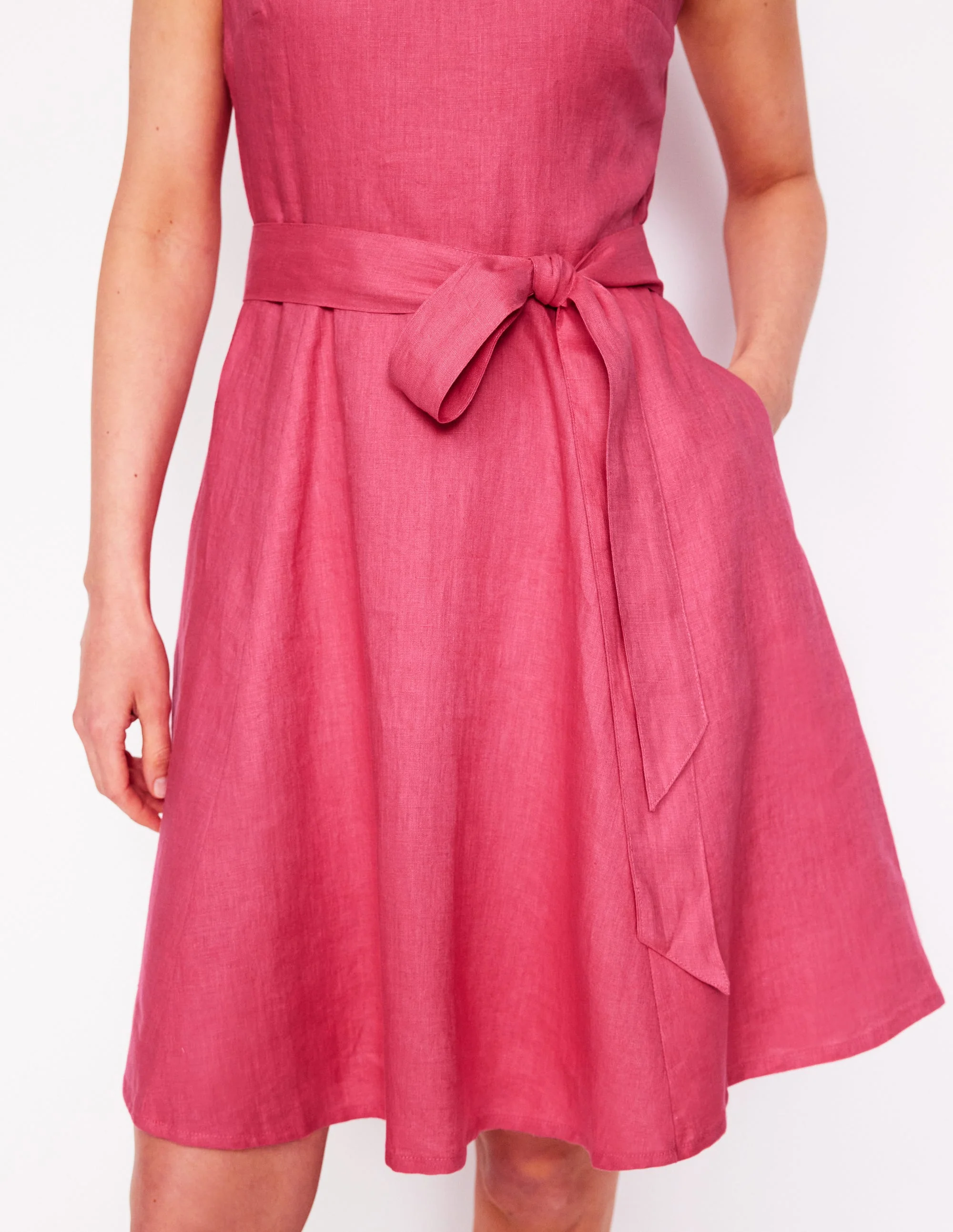 Anya Sleeveless Linen Dress-Rose Pink - Image 2