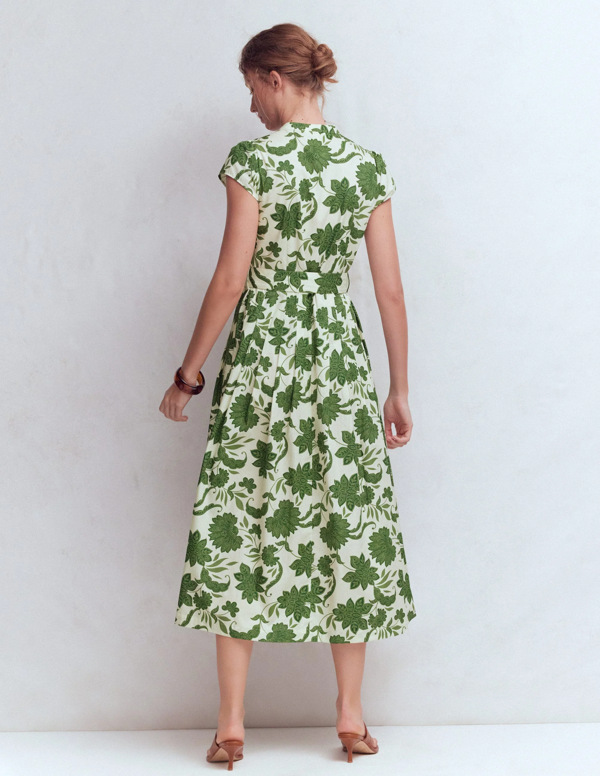 Arabella Cotton Maxi Dress-Green Elegant Blossom - Image 3