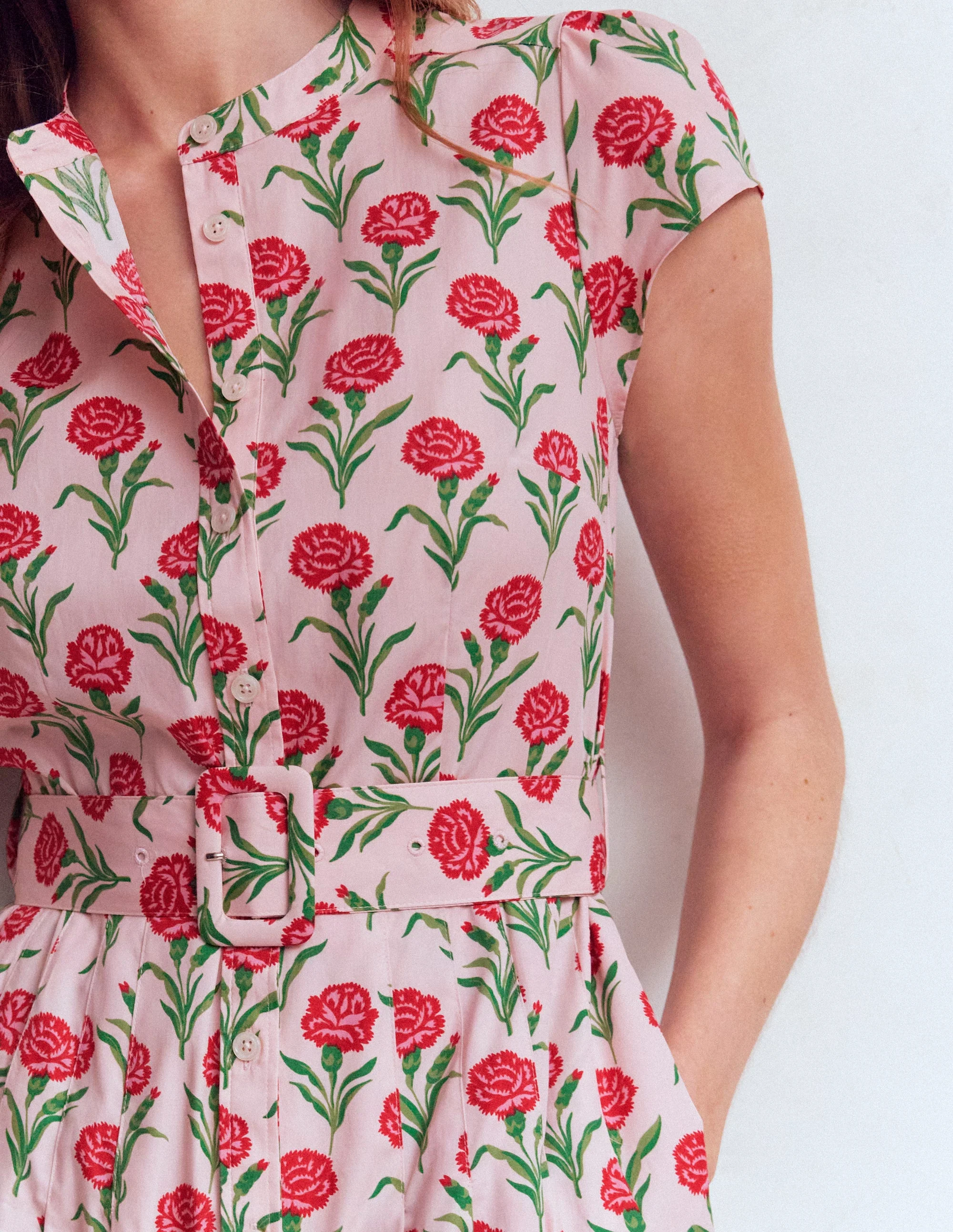Arabella Cotton Maxi Dress-Pink Carnation Stem - Image 3