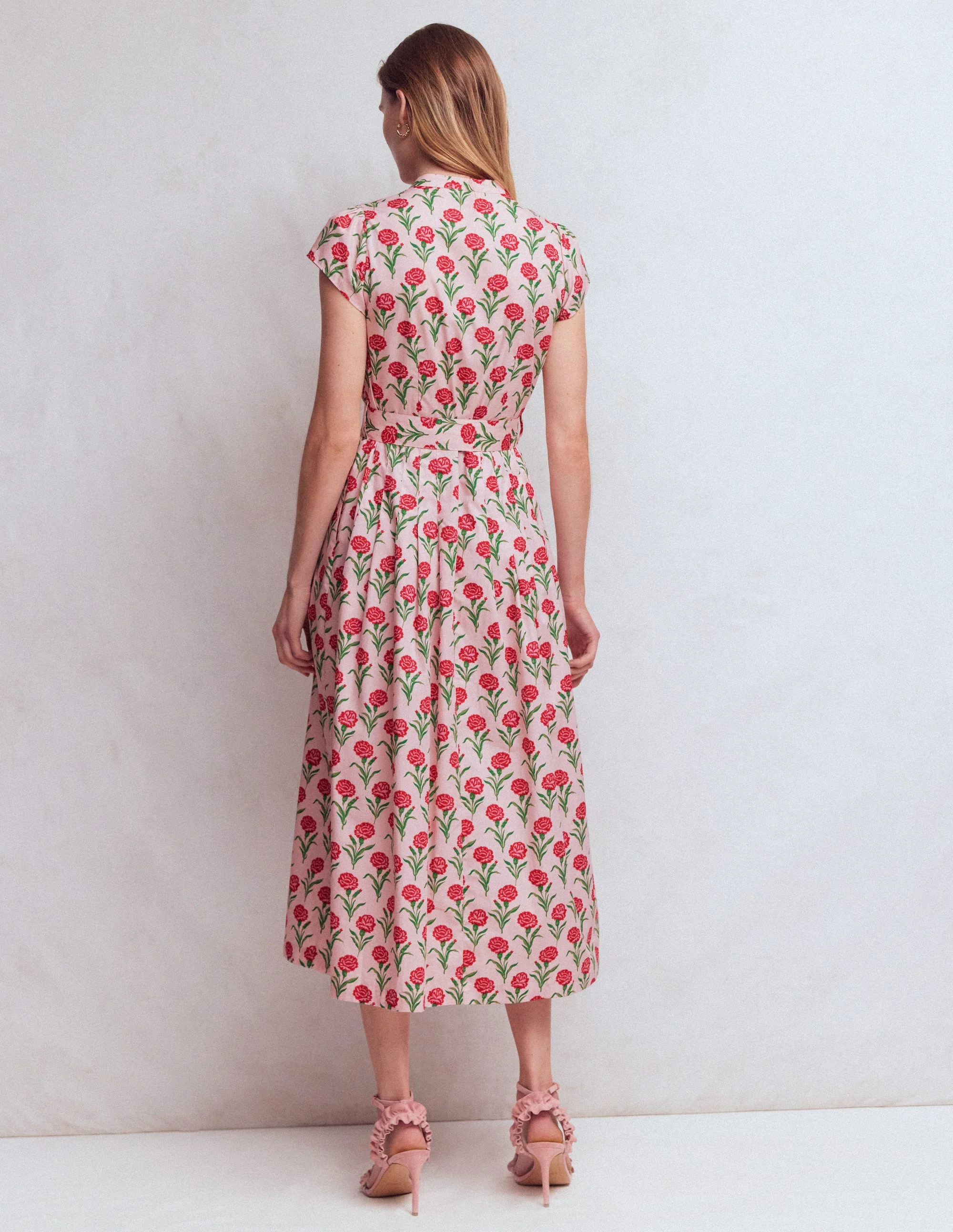 Arabella Cotton Maxi Dress-Pink Carnation Stem - Image 4
