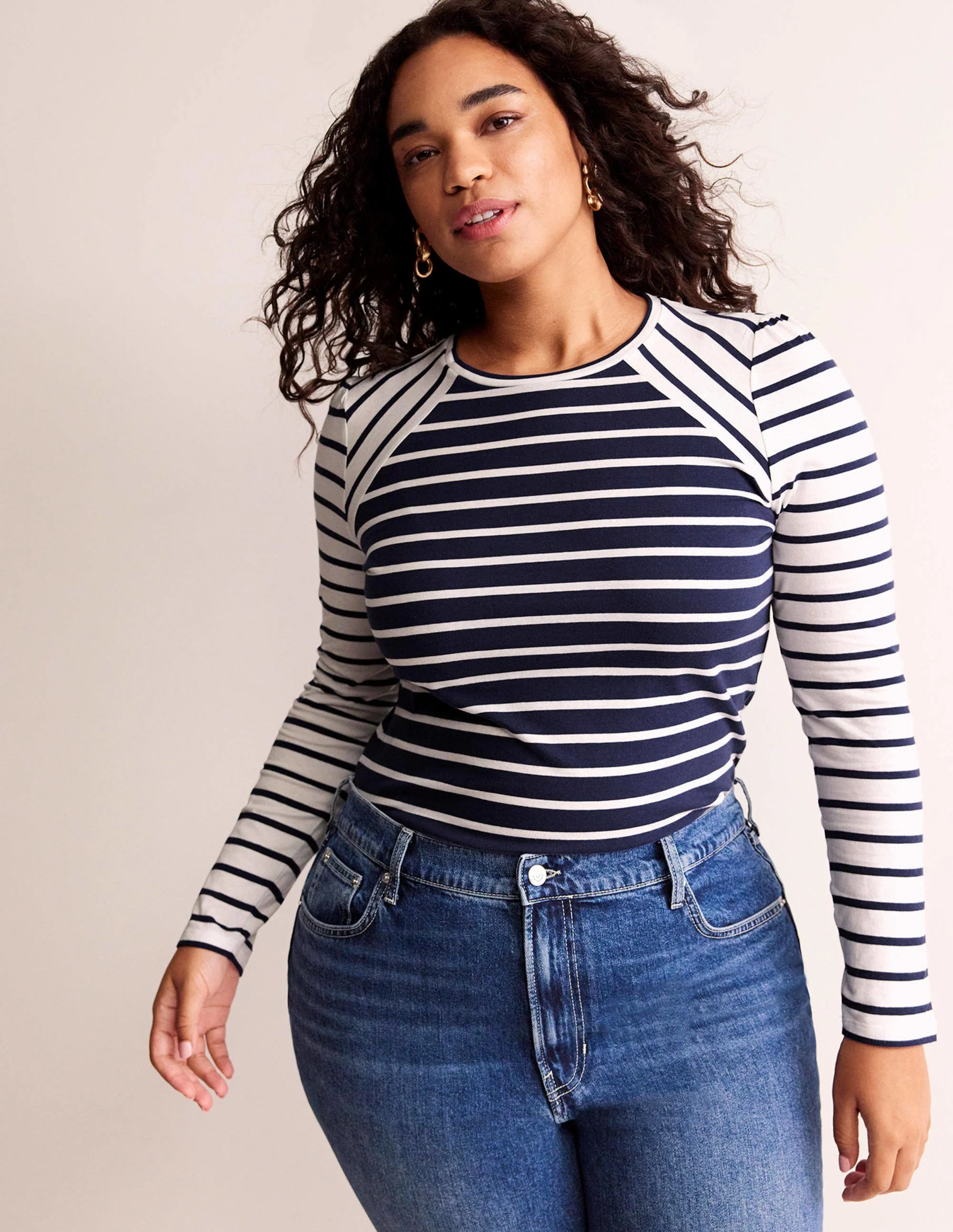 Arabella Stripe T-Shirt-French Navy, Ivory Hotch - Image 5