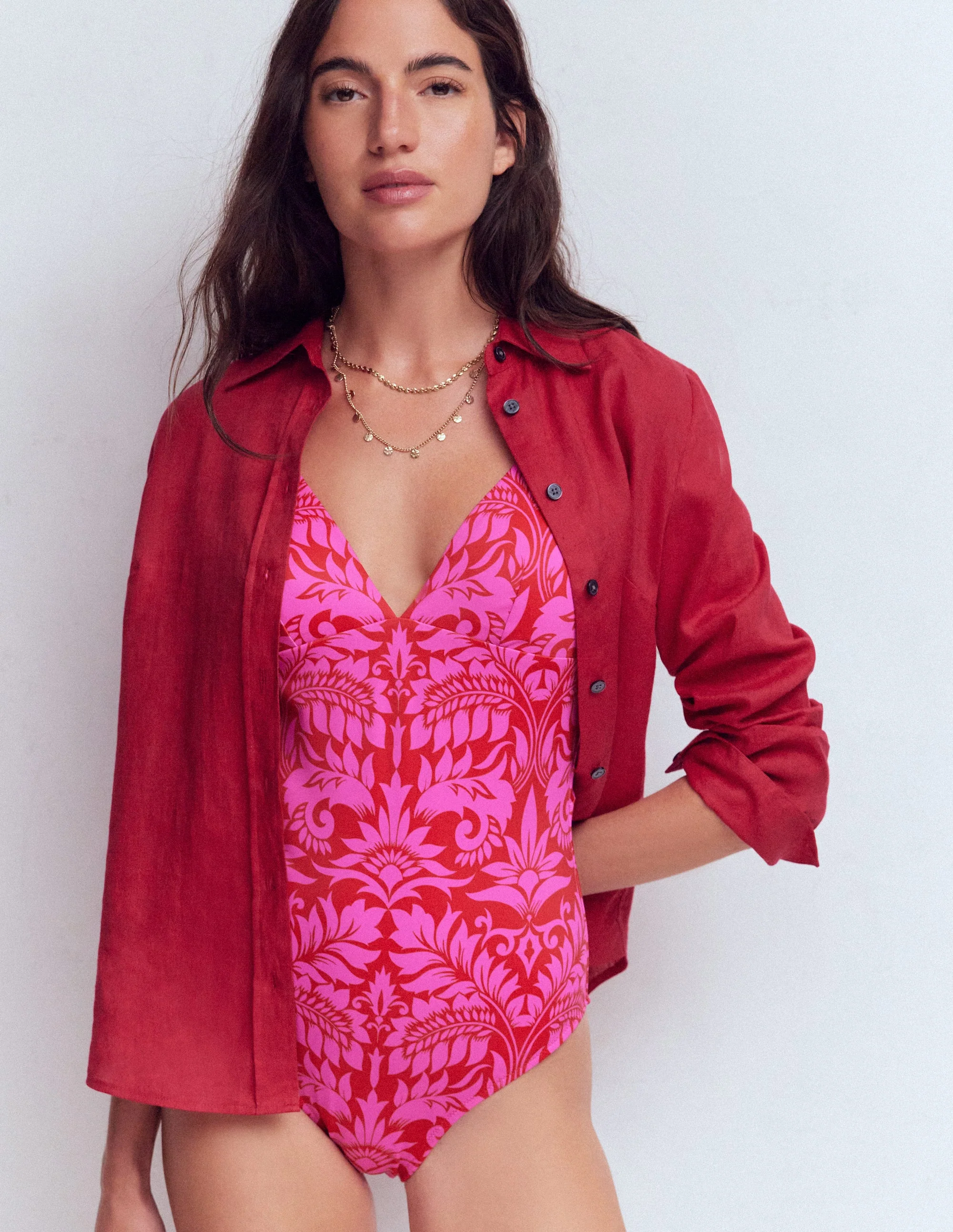 Arles Swimsuit-Salsa, Ornamental Foliage - Image 2