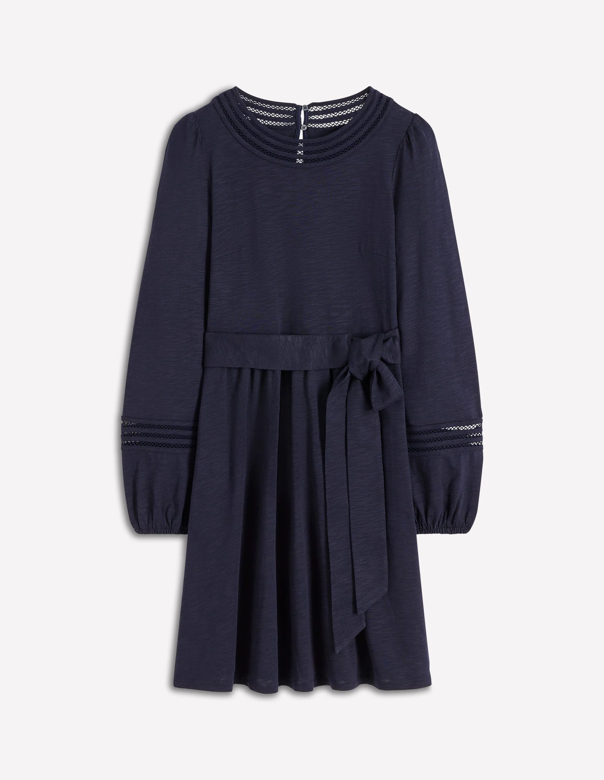 Athina Trim Insert Short Dress-Navy - Image 5