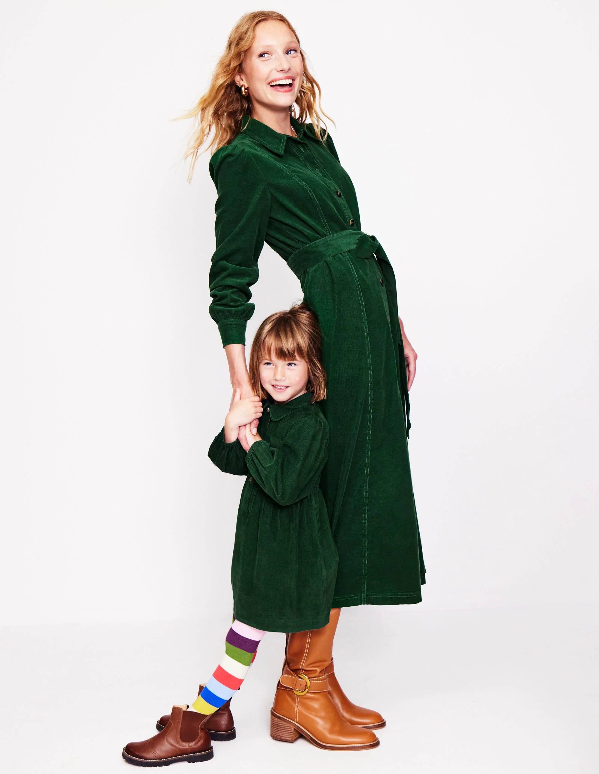 Aubrey Cord Midi Shirt Dress-Eden - Image 6
