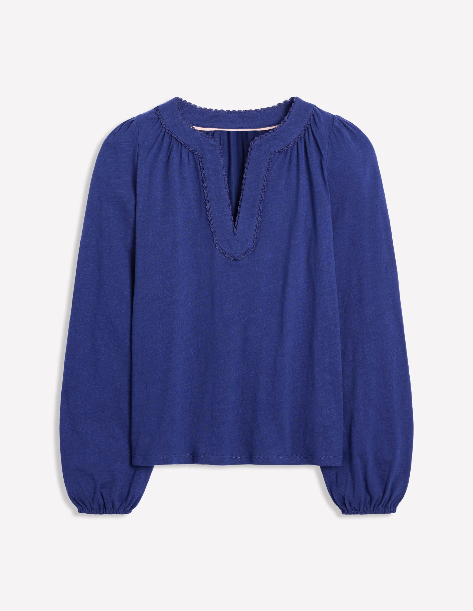 Ava Long Sleeve Trim Top-Starboard Blue - Image 5