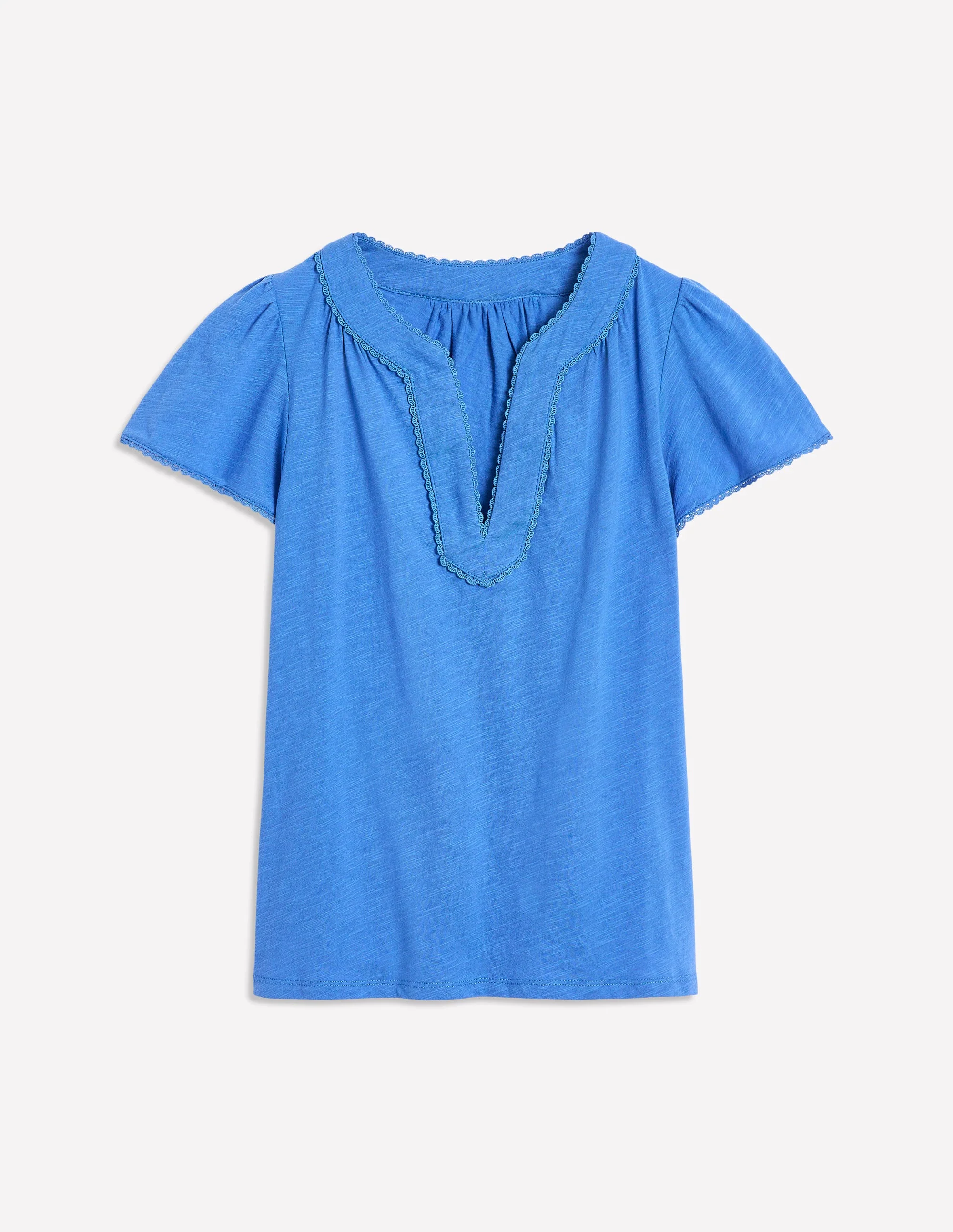 Ava Short Sleeve Top-Peacock Plume Blue - Image 5