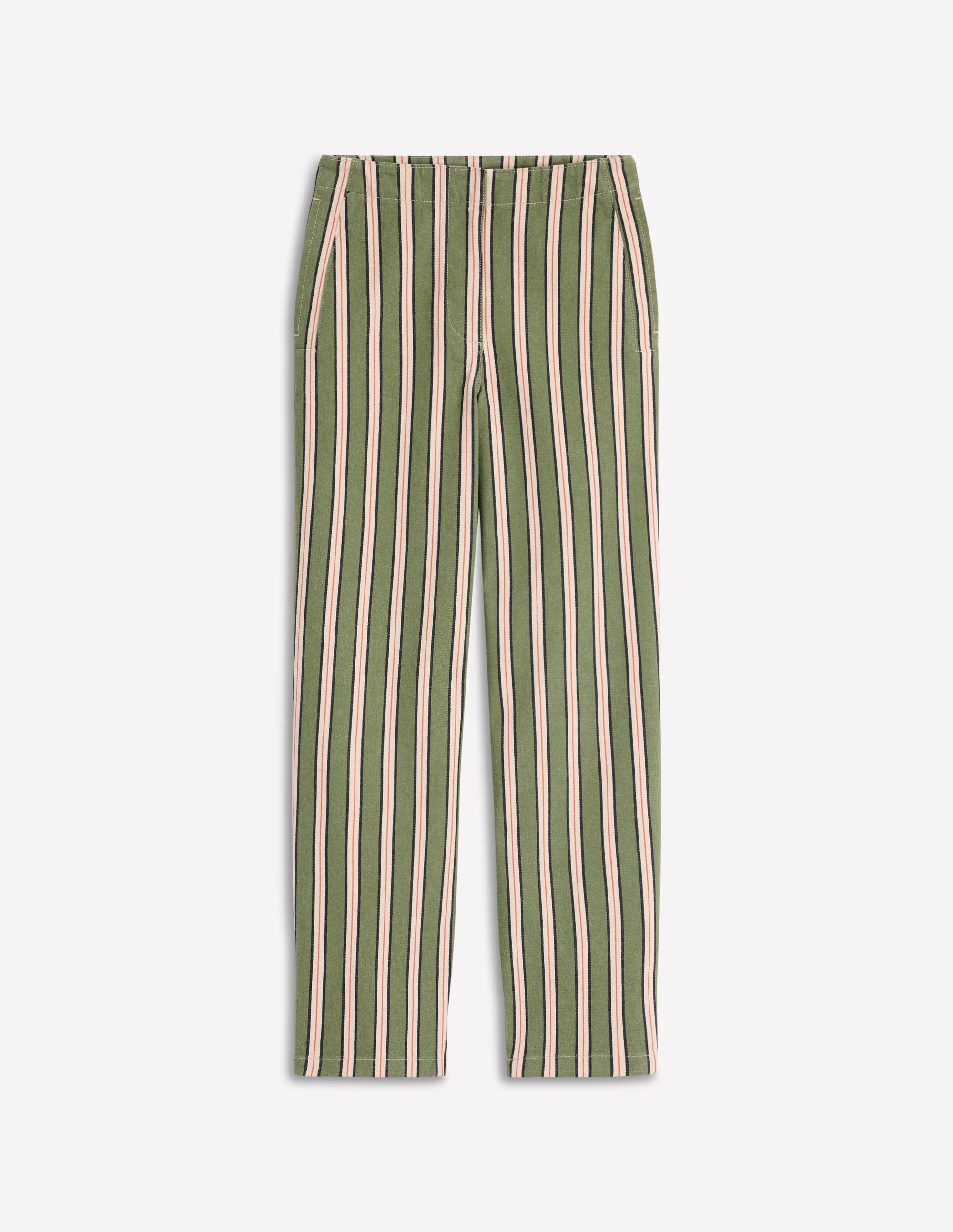 Barrel Leg Chino Pants-Green, Navy, Pink Stripe - Image 6