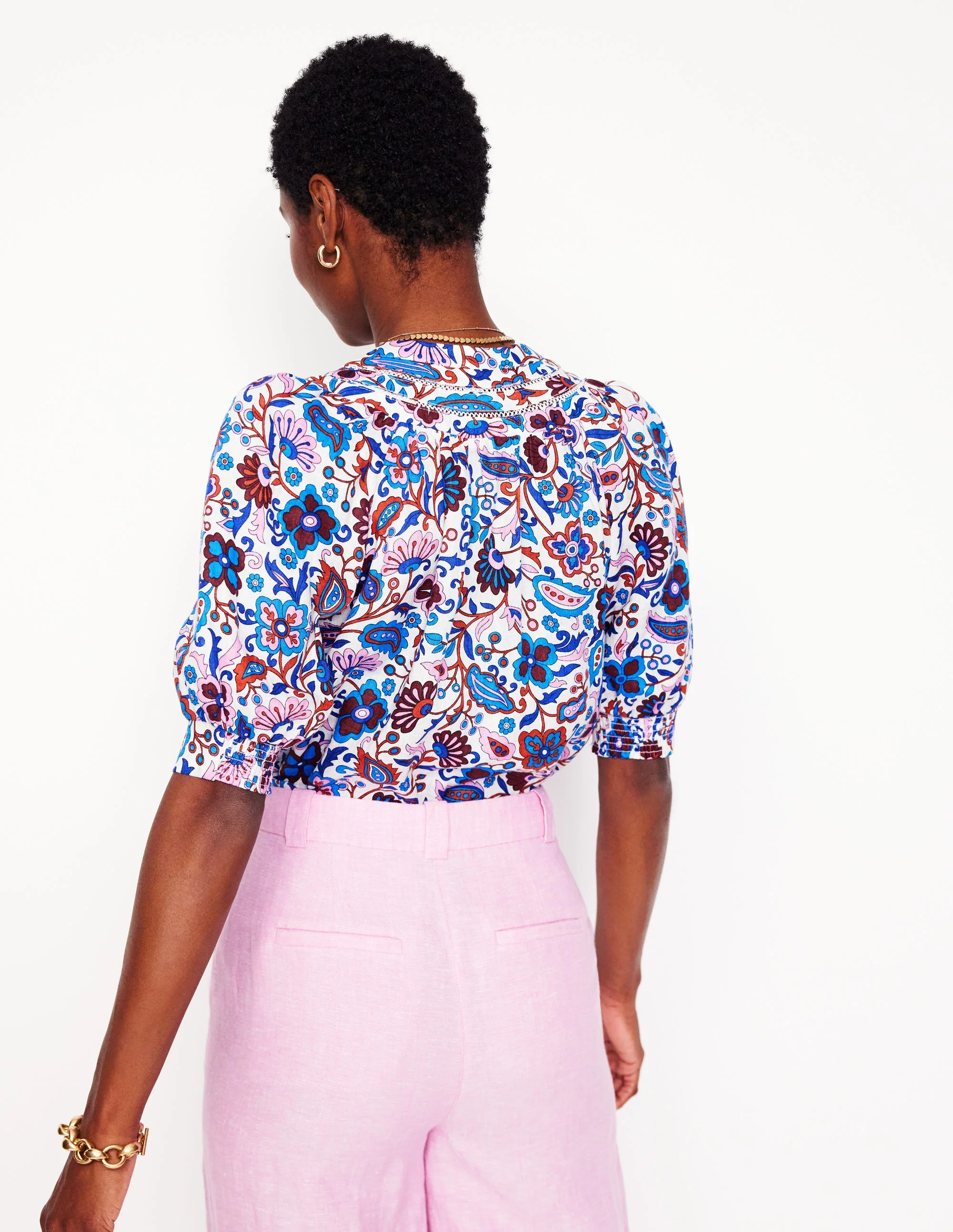 Bea Linen Top-Multi, Oriental Paradise - Image 3