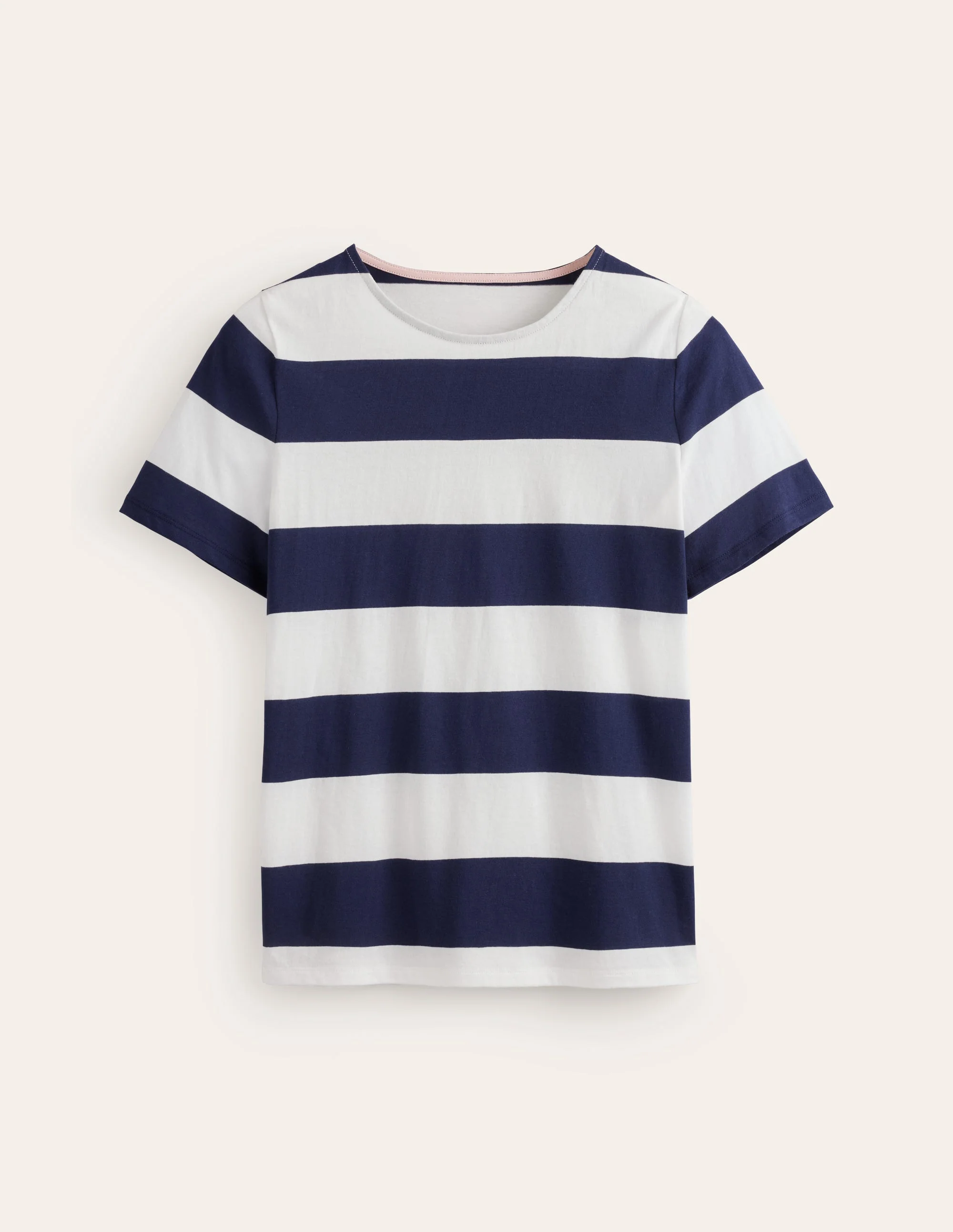 Bea Short Sleeve Breton-Navy Ivory, Wide Stripe - Image 6