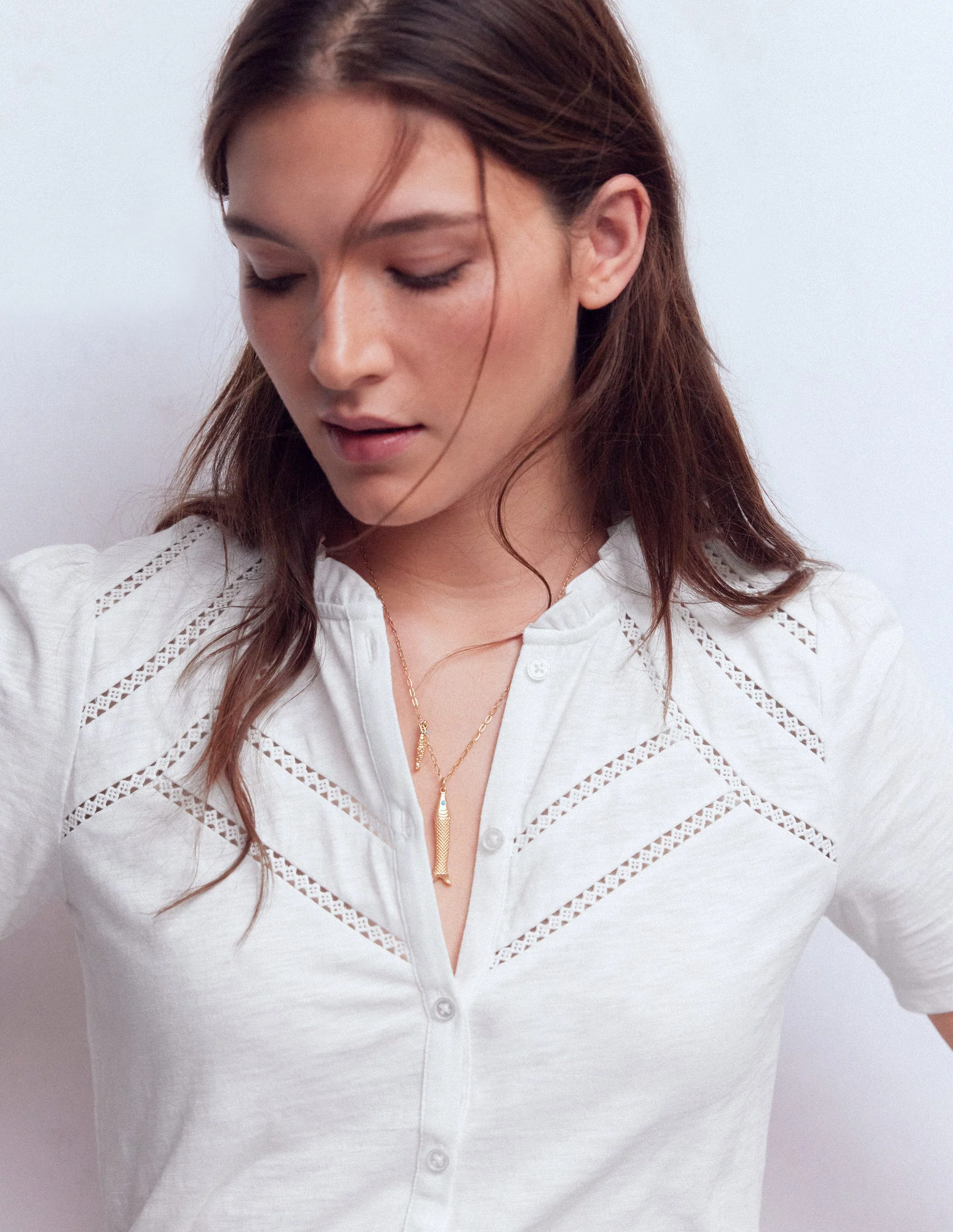 Bea Short Sleeve Shirt-White - Image 2
