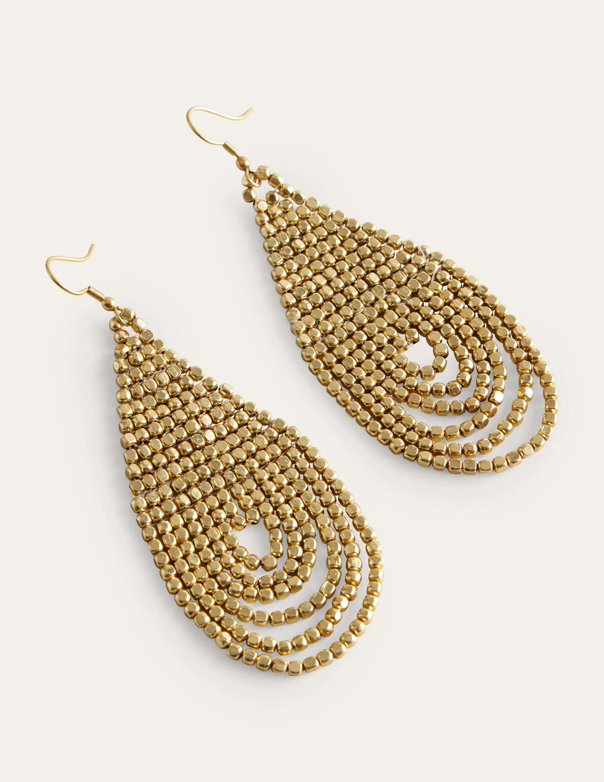 Bead Layer Earrings-Gold - Image 3