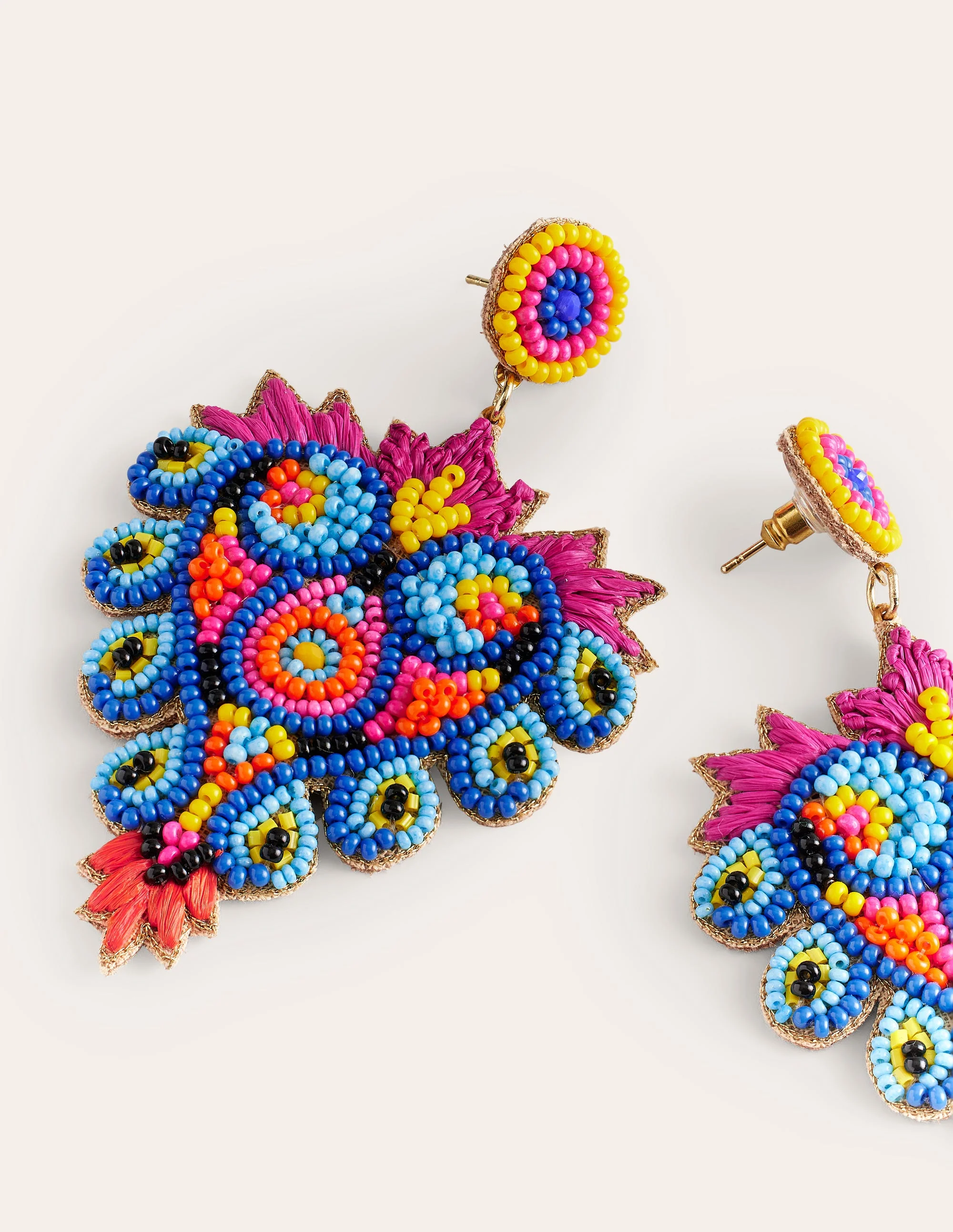 Beady Motif Earrings-Heart - Image 3