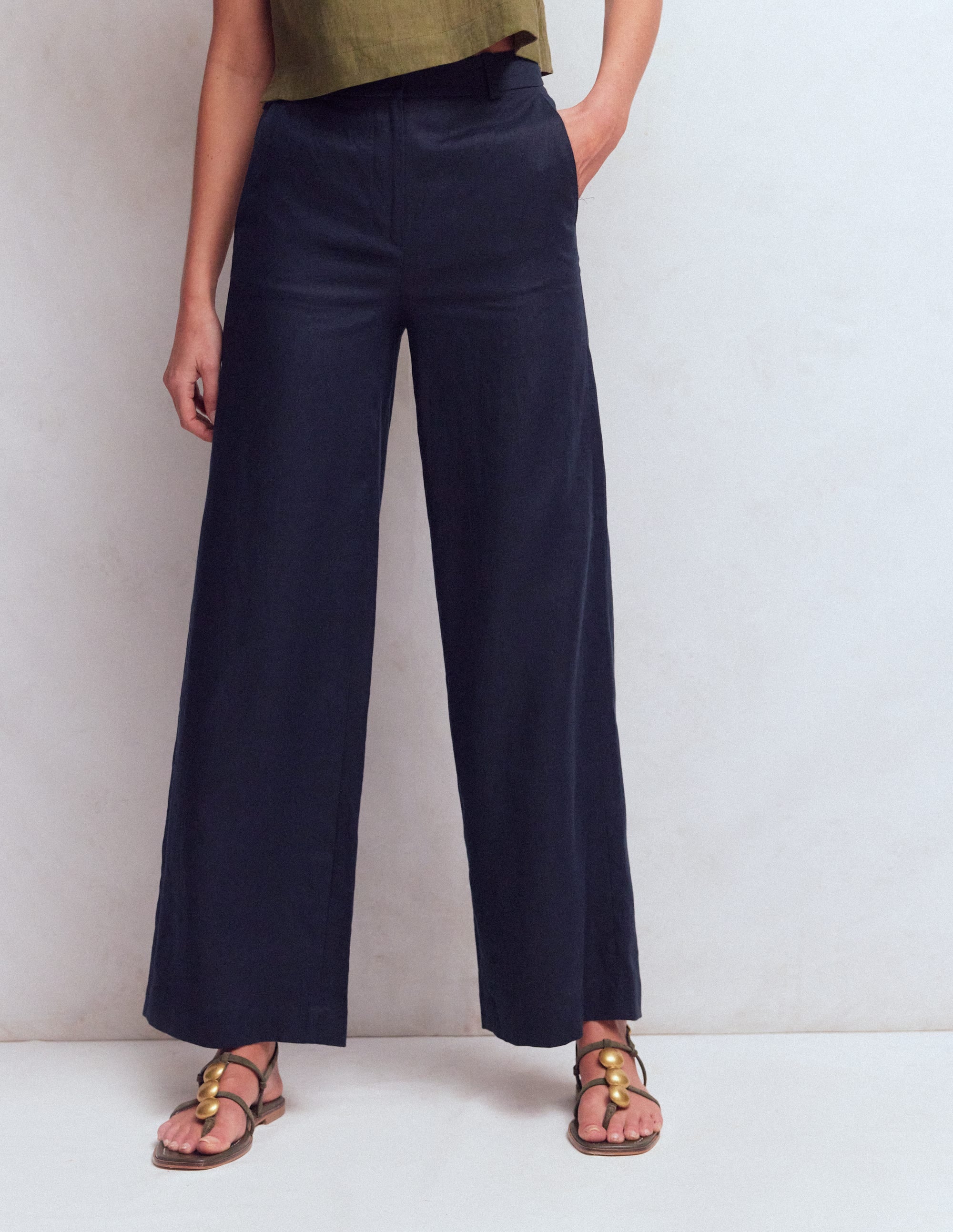 Belgravia Linen Pants-Navy - Image 4