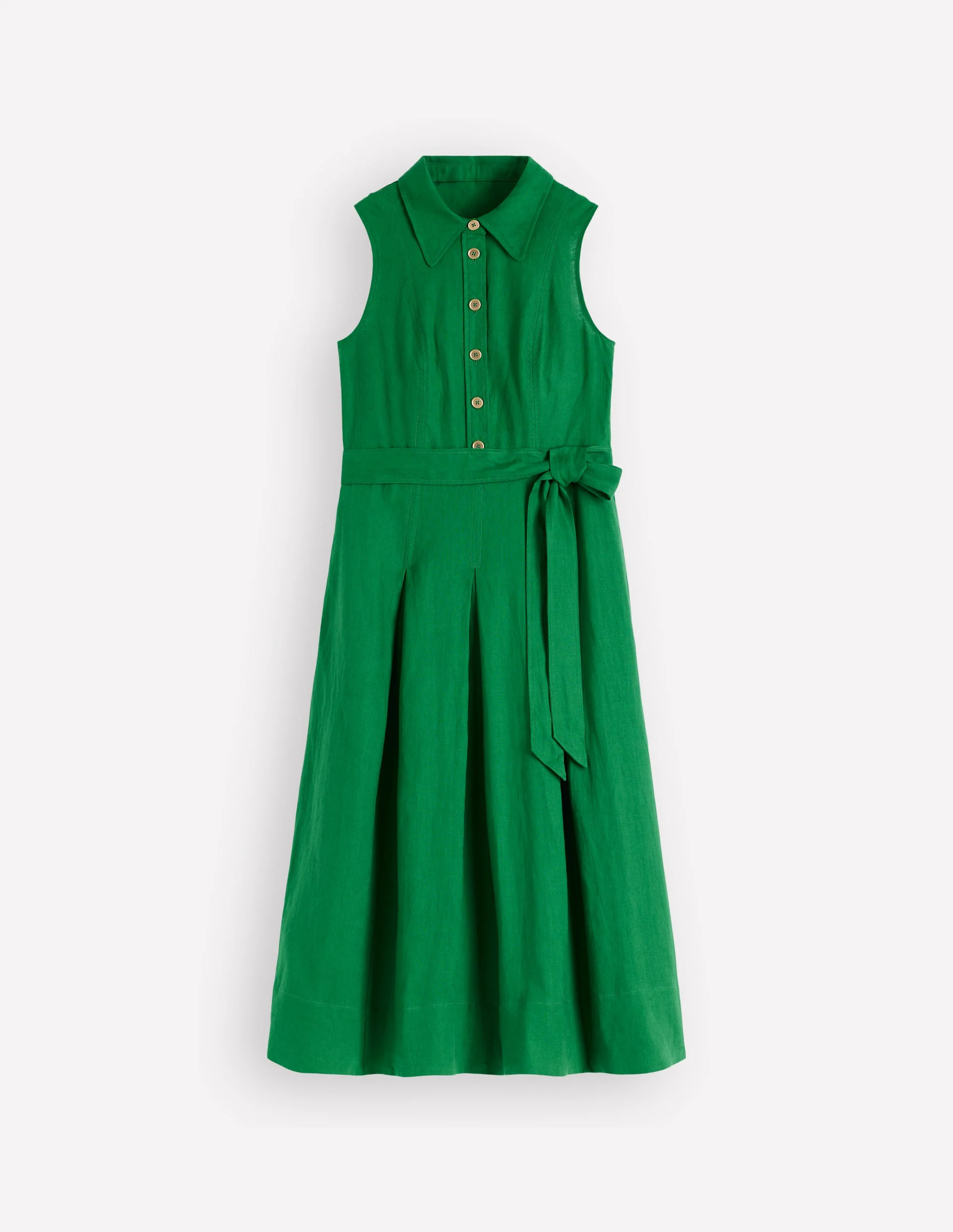 Belinda Linen Shirt Dress-Fresh Green - Image 6