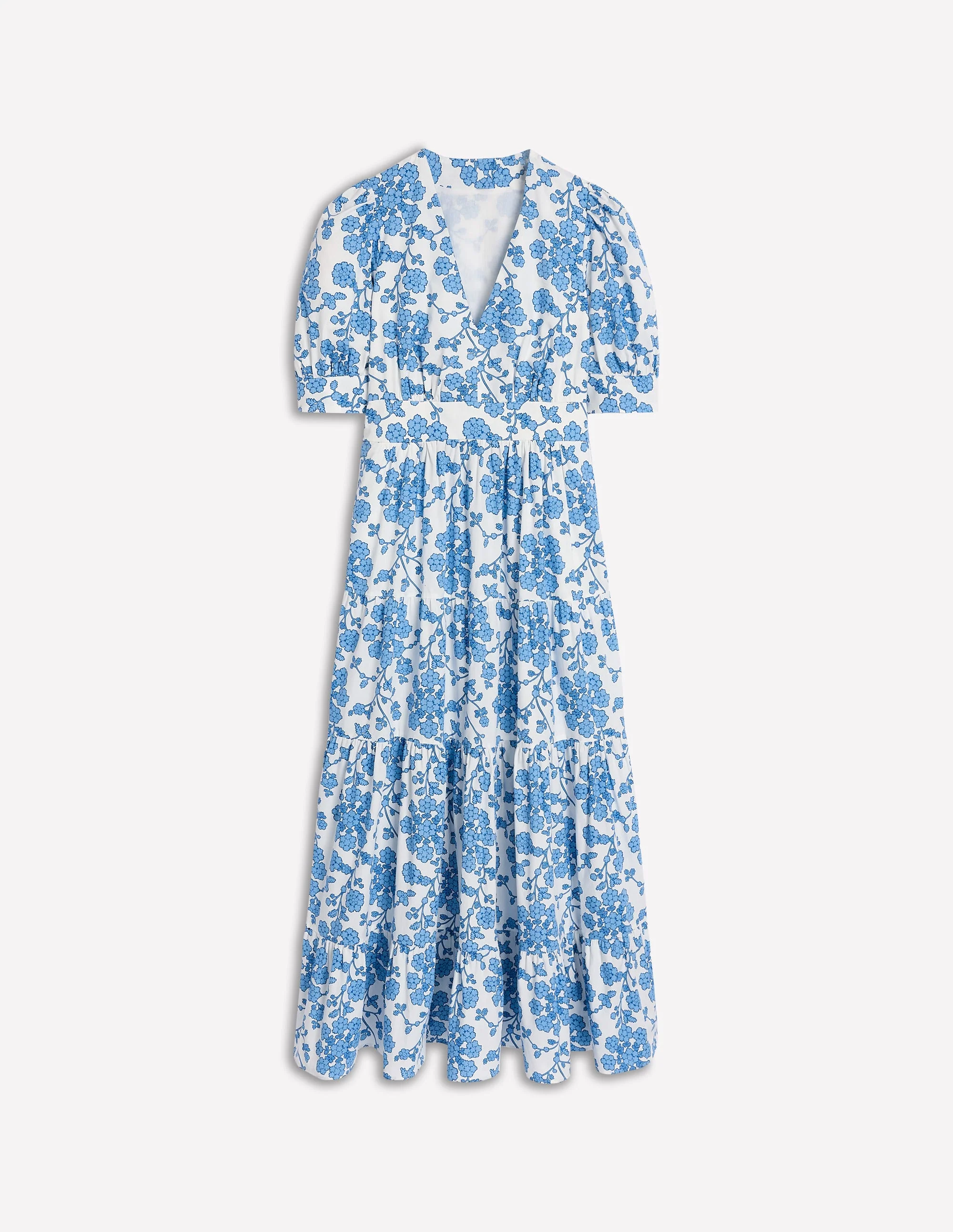 Bella Puff Sleeve Maxi Dress-Ivory, Trailing Yarrow - Image 7