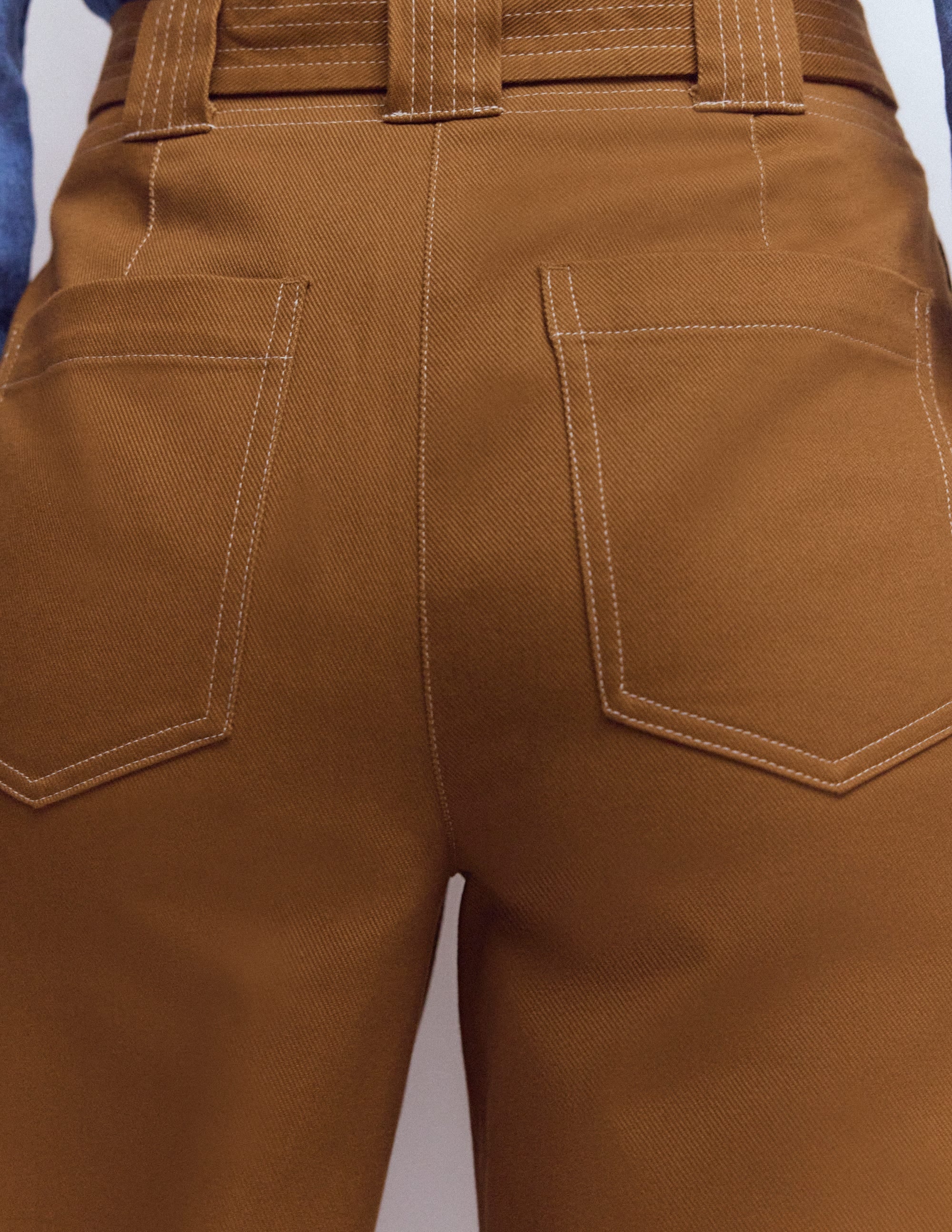 Belted Barrel Leg Pants-GINGERBREAD - Image 5