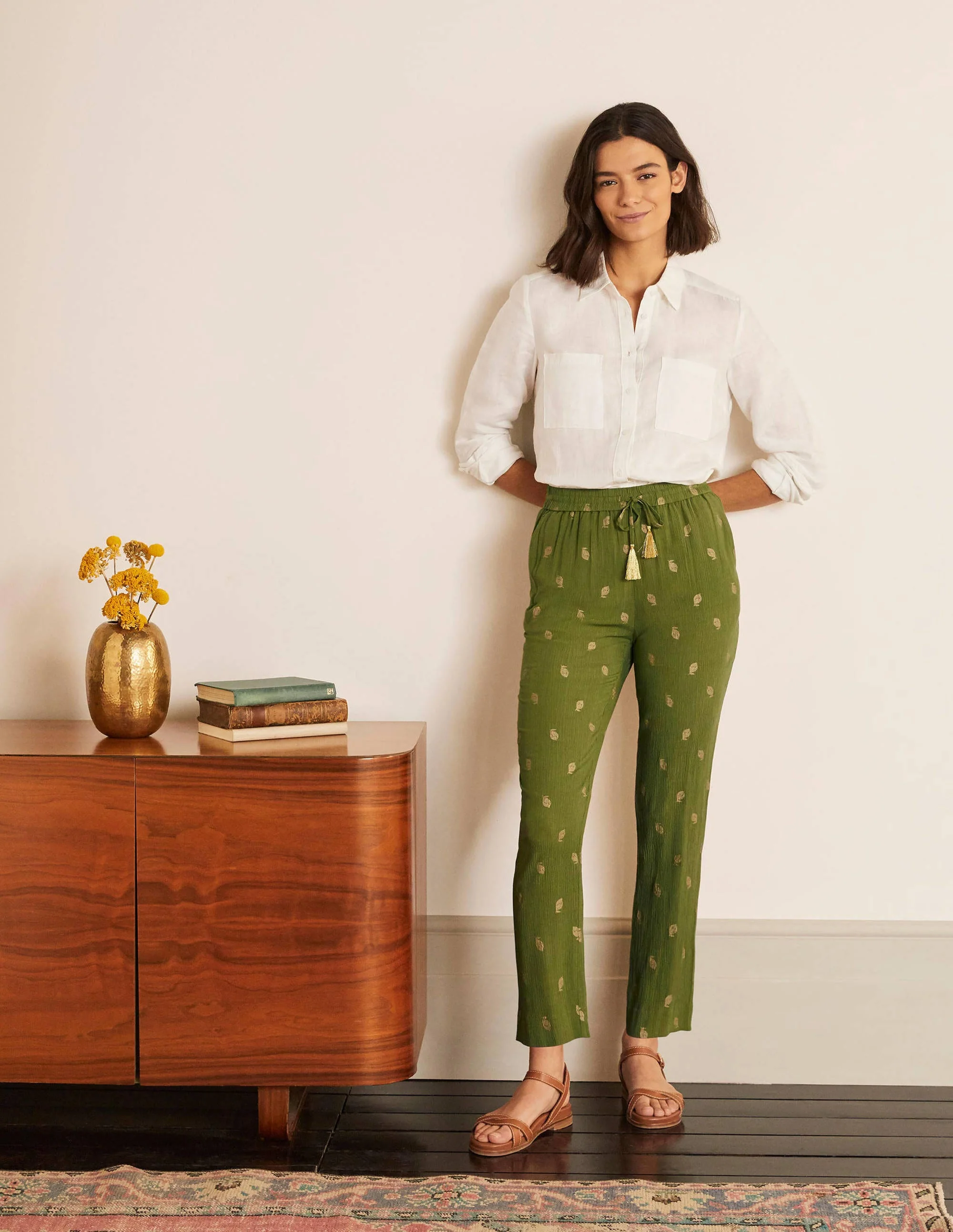 Bembridge Pants-Pea, Citrus Fruit Foil - Image 4