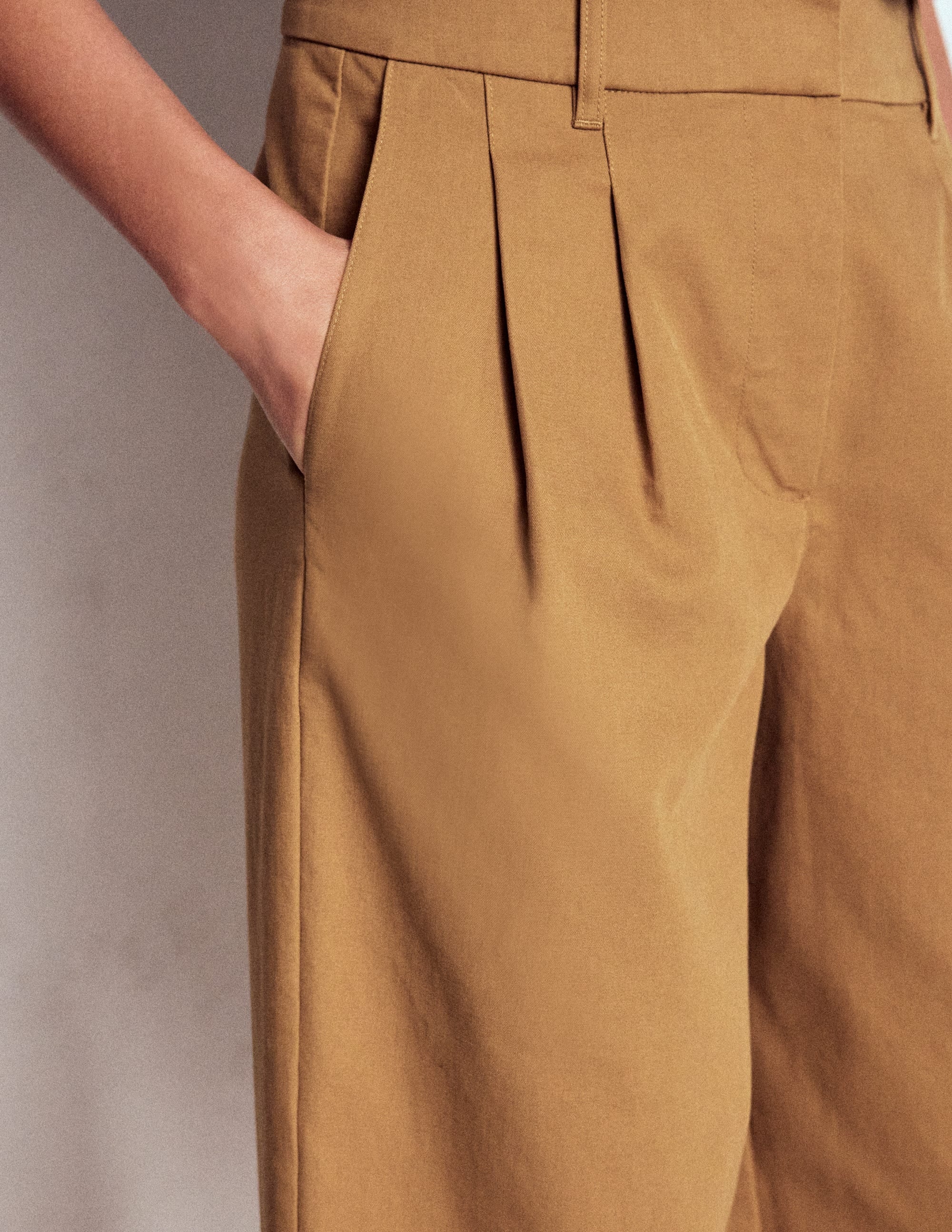 Bloomsbury Cotton Pants-Camel - Image 2