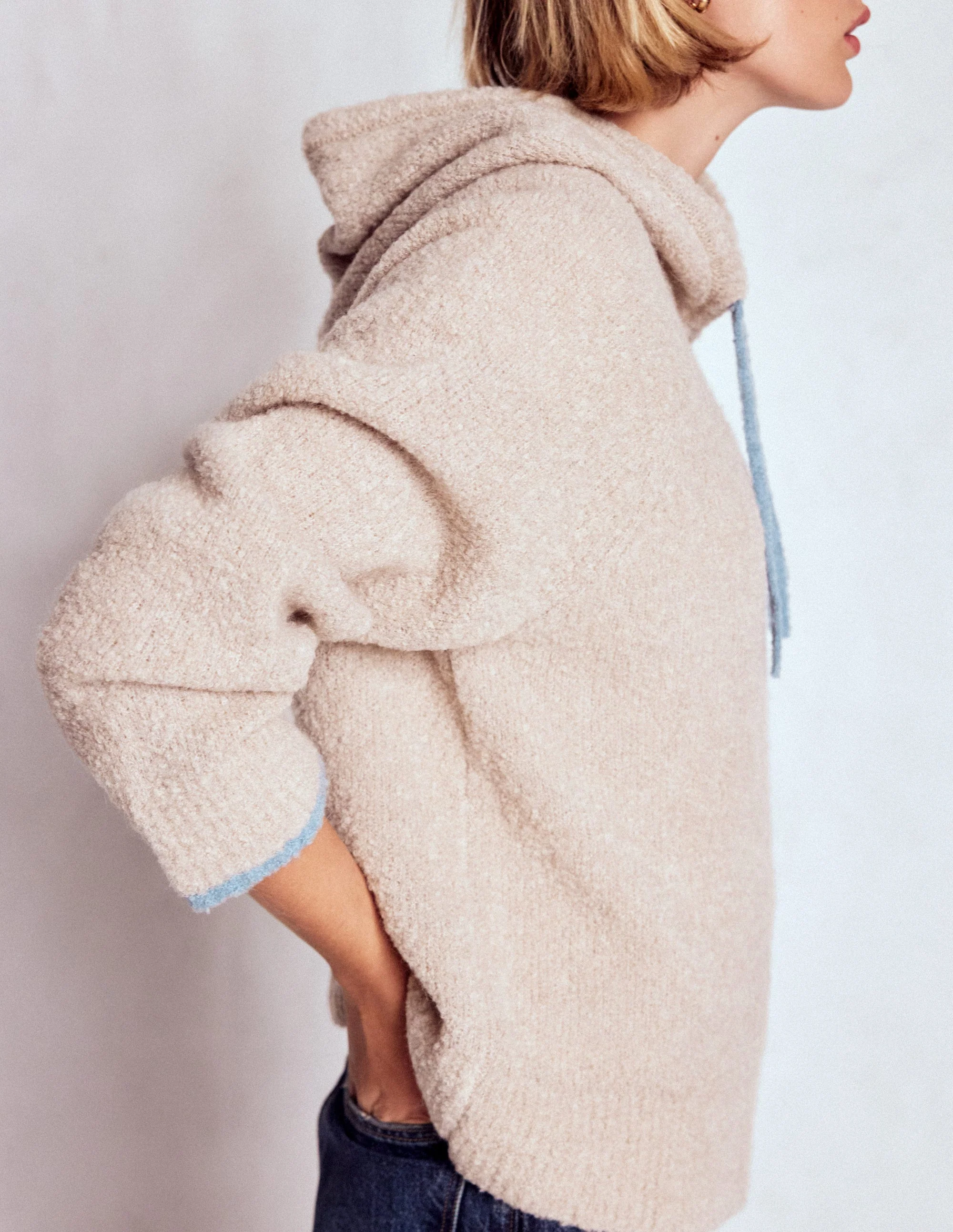 Bouclé Raglan Hoody-Chinchilla Melange - Image 6