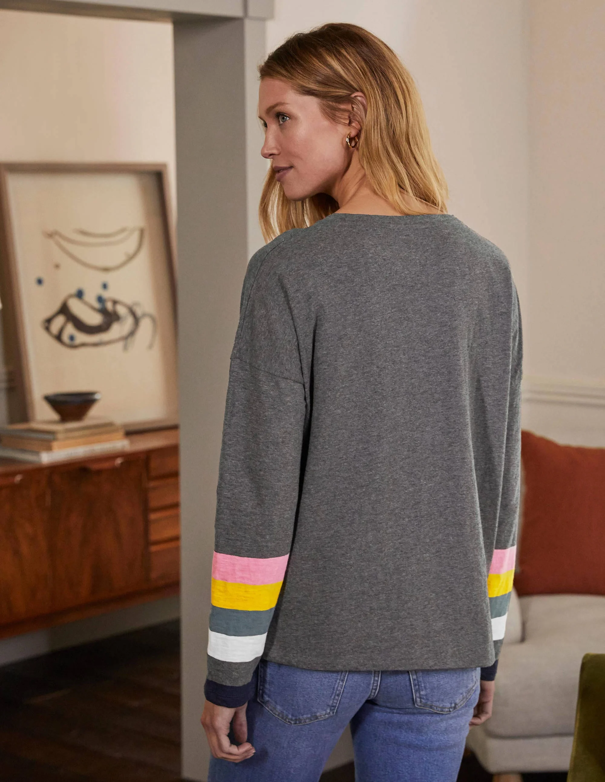 Boxy Jersey Tee-Charcoal Cuff - Image 2