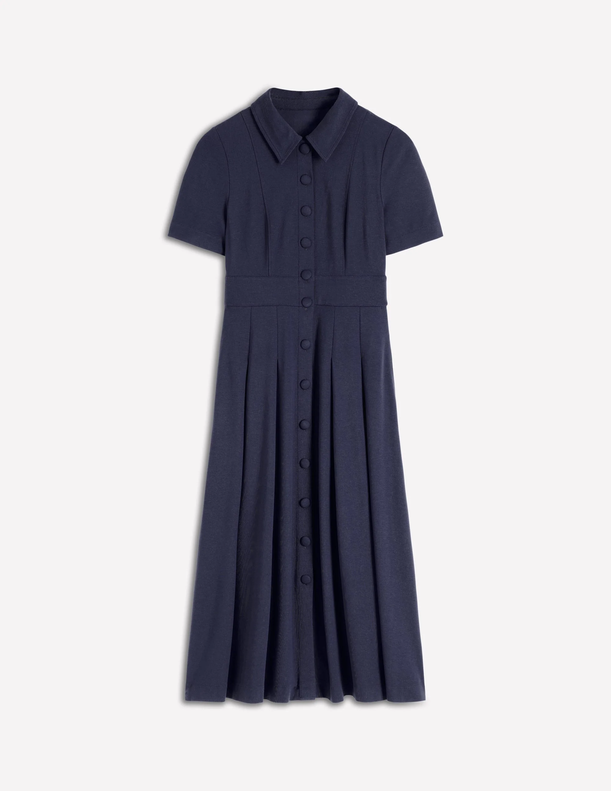 Bridget Ponte Shirt Dress-Navy - Image 5