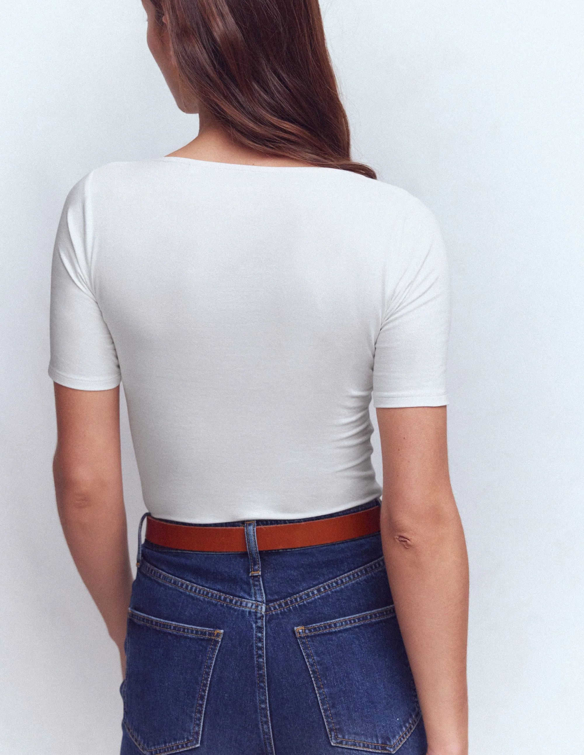 Brooke Double Layer T-shirt-White - Image 3