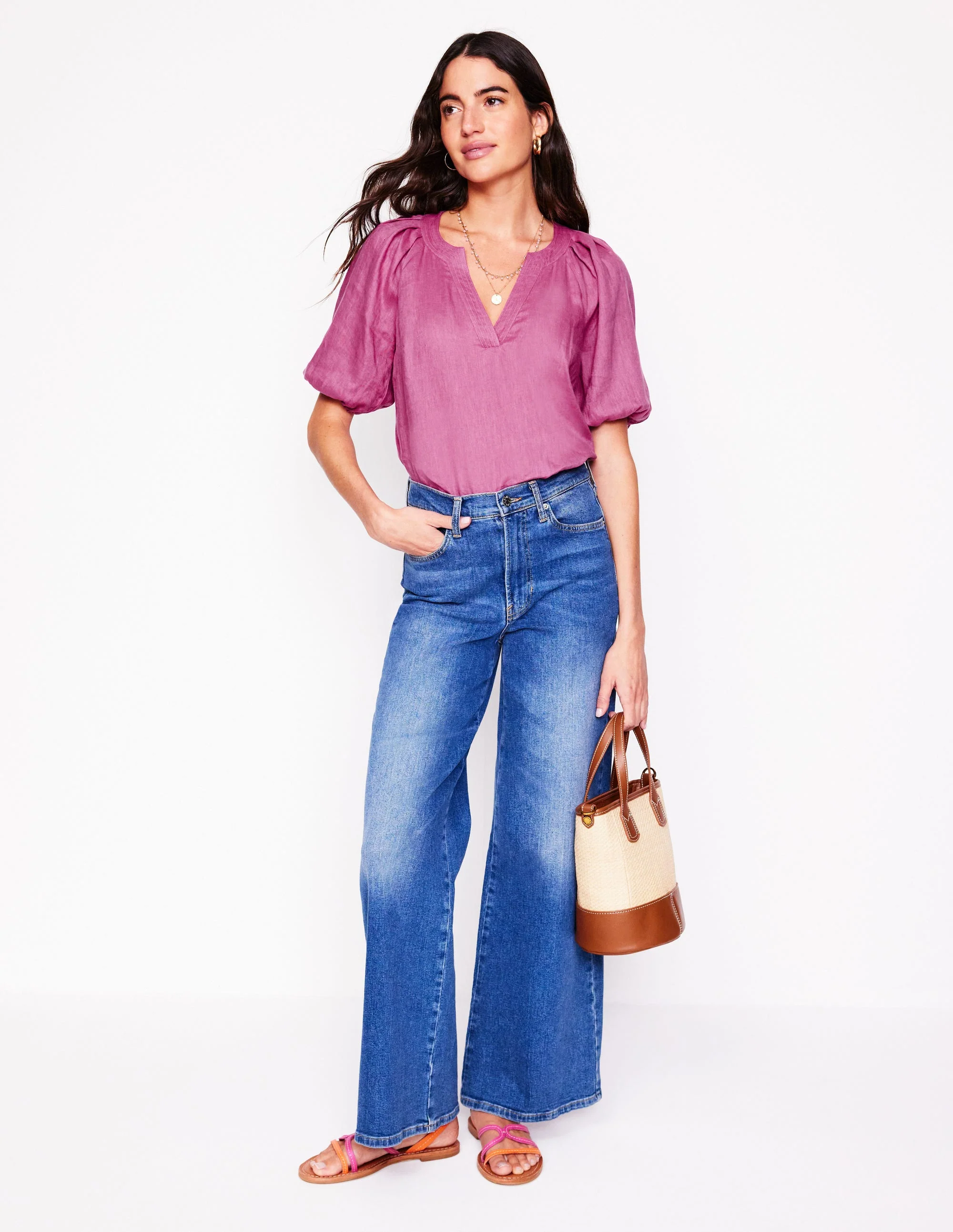 Brooke Linen Top-Purple Damson - Image 4