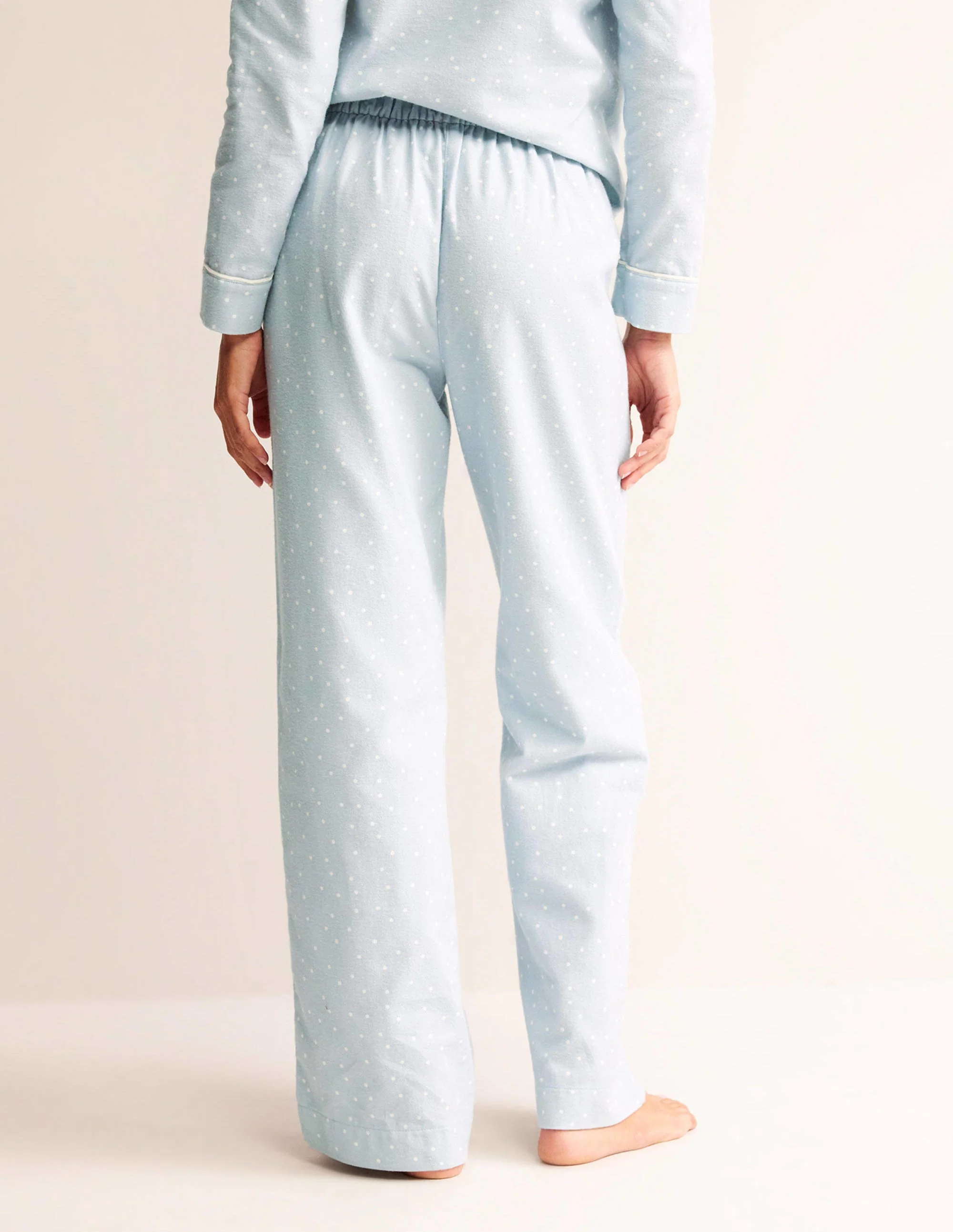 Brushed Cotton Pajama Pants-Surf, Spaced Dotty - Image 3