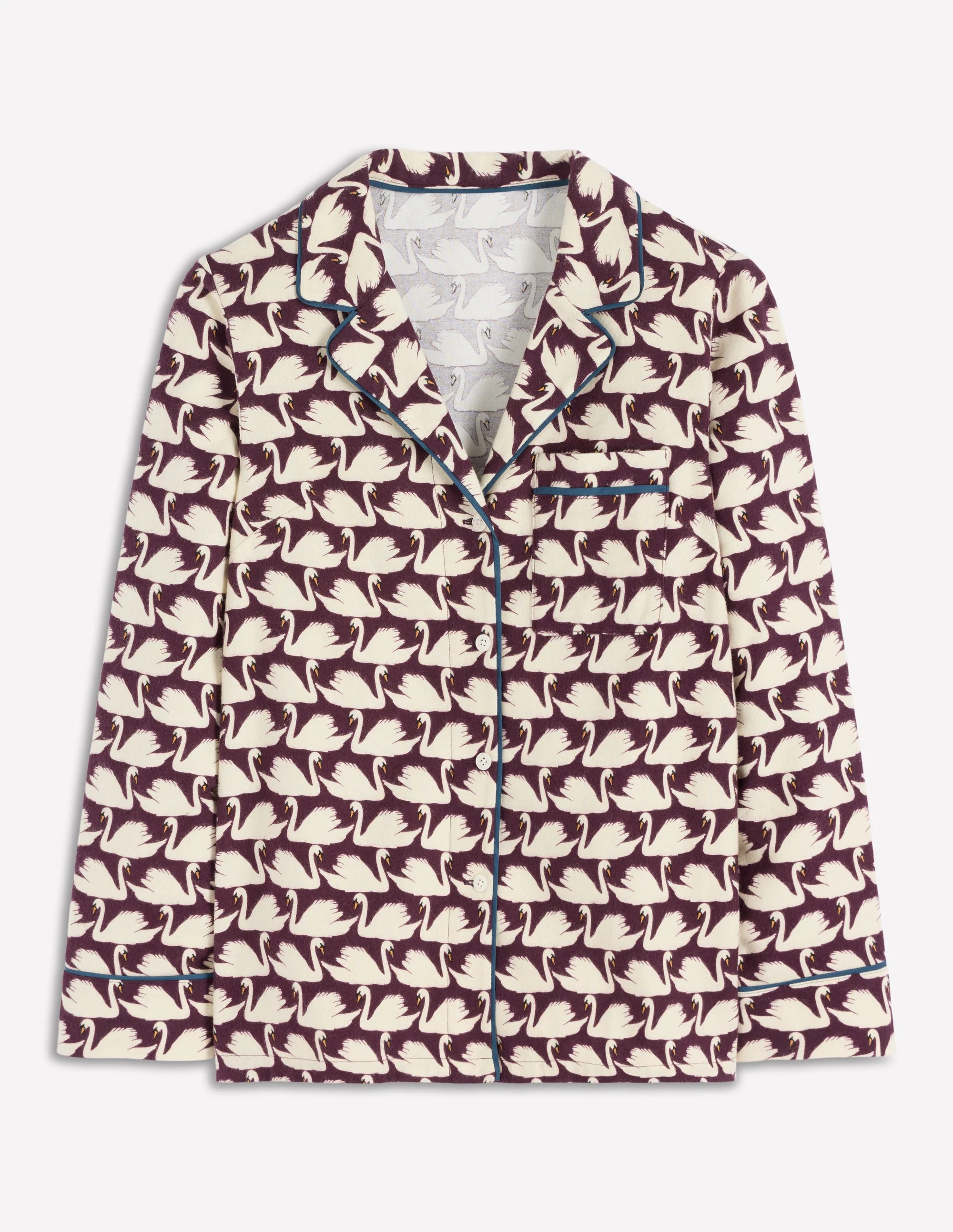 Brushed Cotton Pyjama Shirt-Winetasting, Geo Swan - Image 5