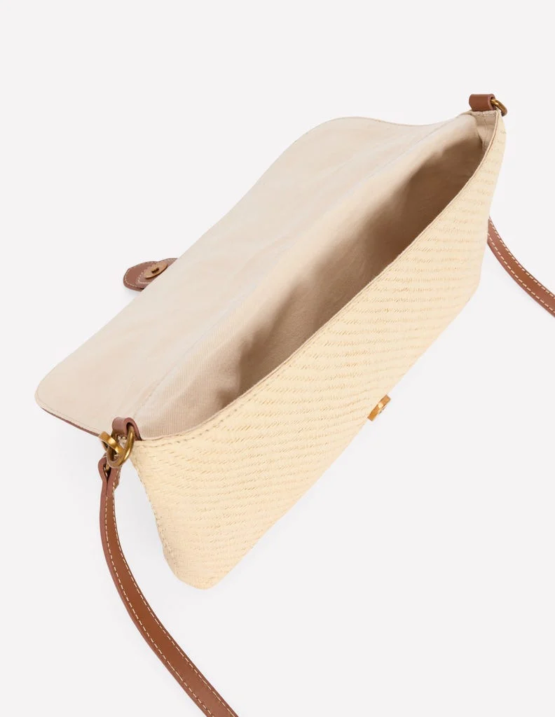 Buckle Crossbody Bag-Natural Raffia - Image 3