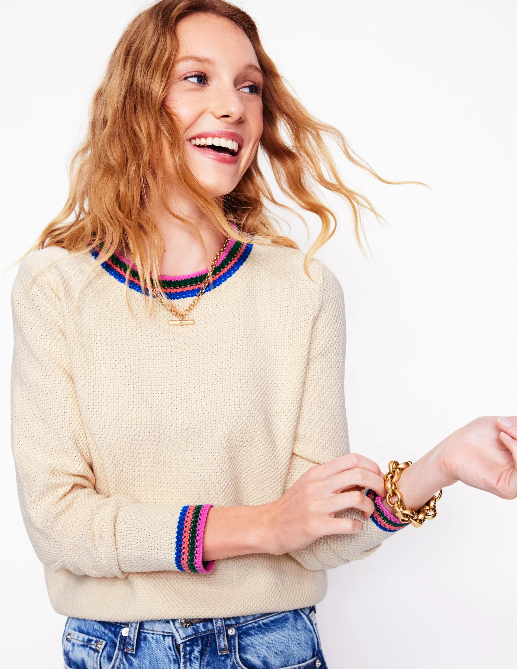 Callie Crochet Trim Sweater-Warm Ivory - Image 2
