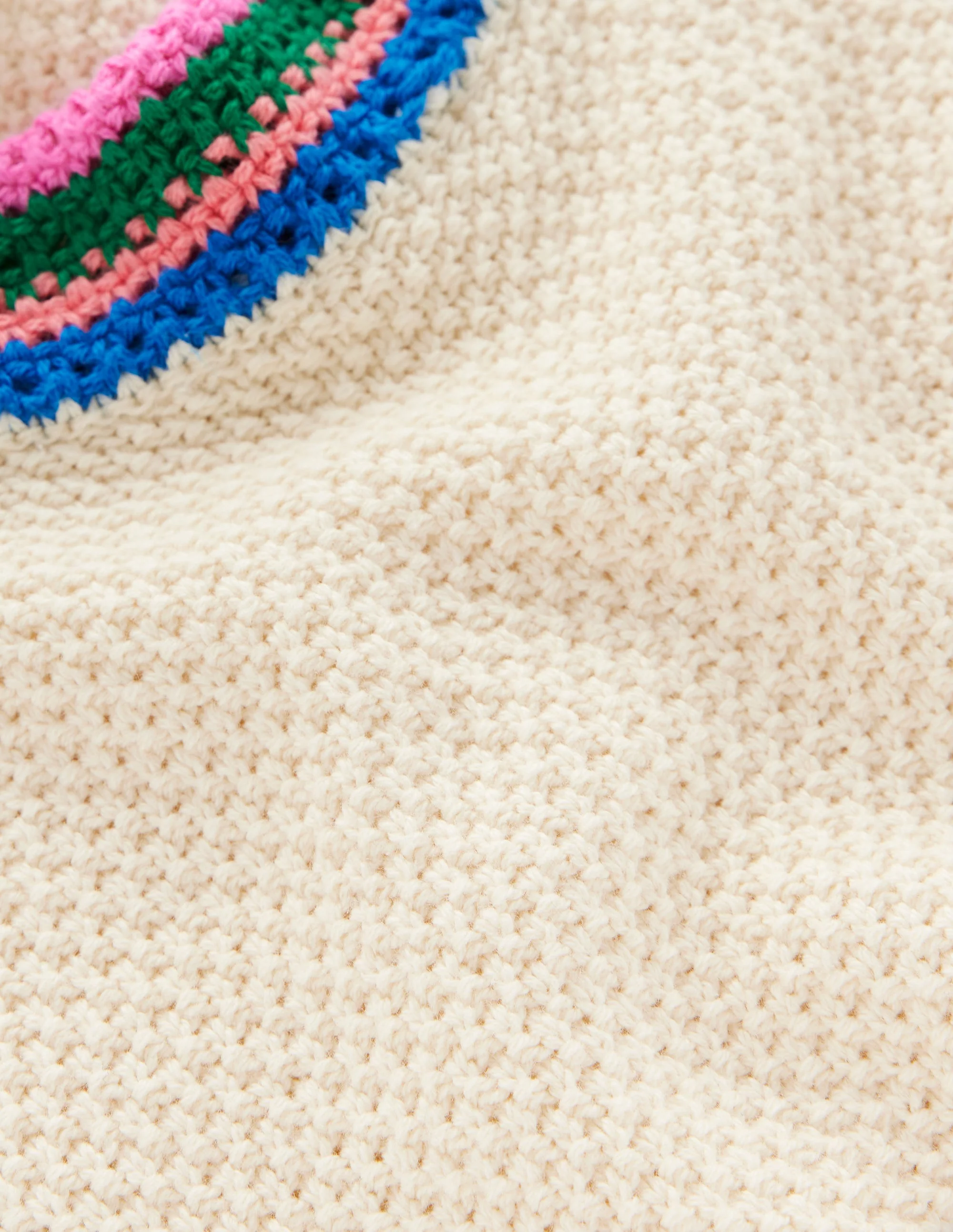 Callie Crochet Trim Tank-Warm Ivory, Rainbow Trim - Image 7